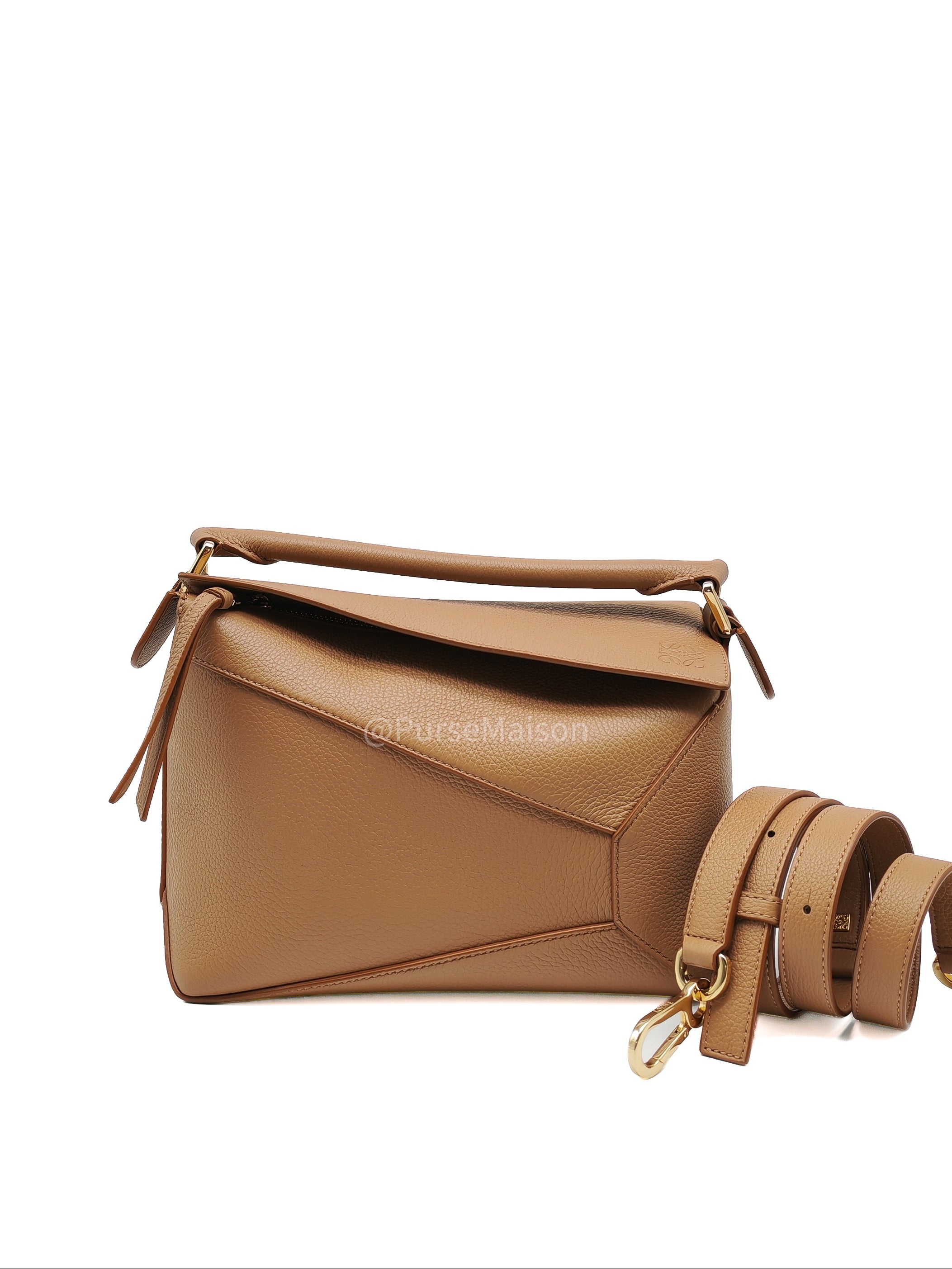 Loewe Puzzle Edge Small in Toffee Grained Calfskin Leather Shoulder Bag | Purse Maison Luxury Bags Shop