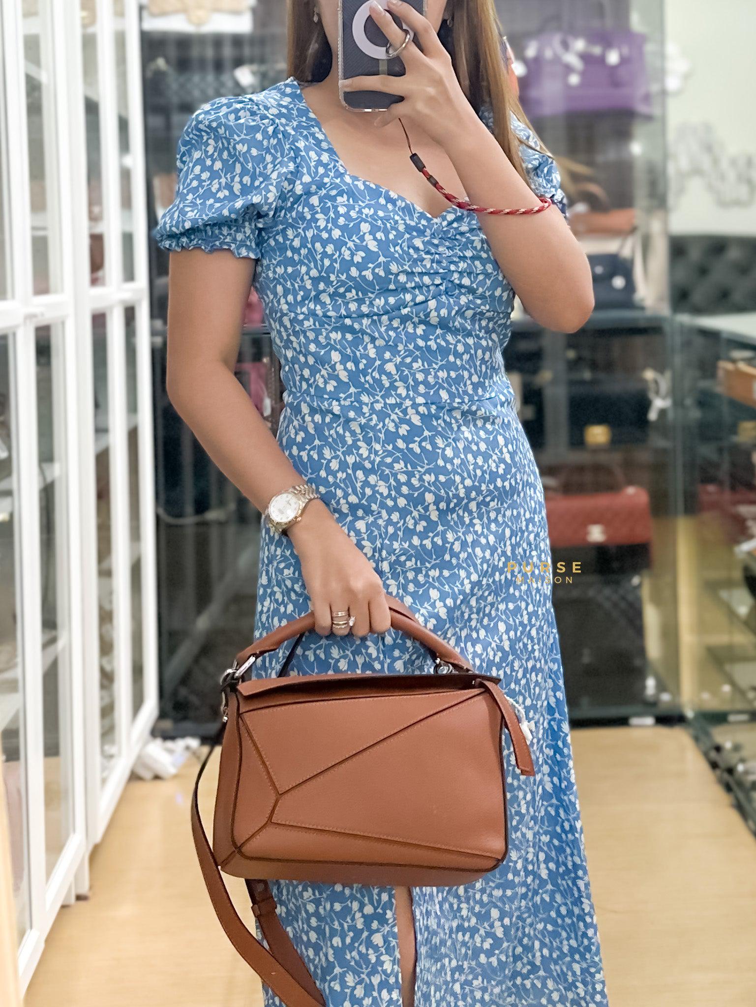 Loewe Puzzle Small in Tan classic calfskin