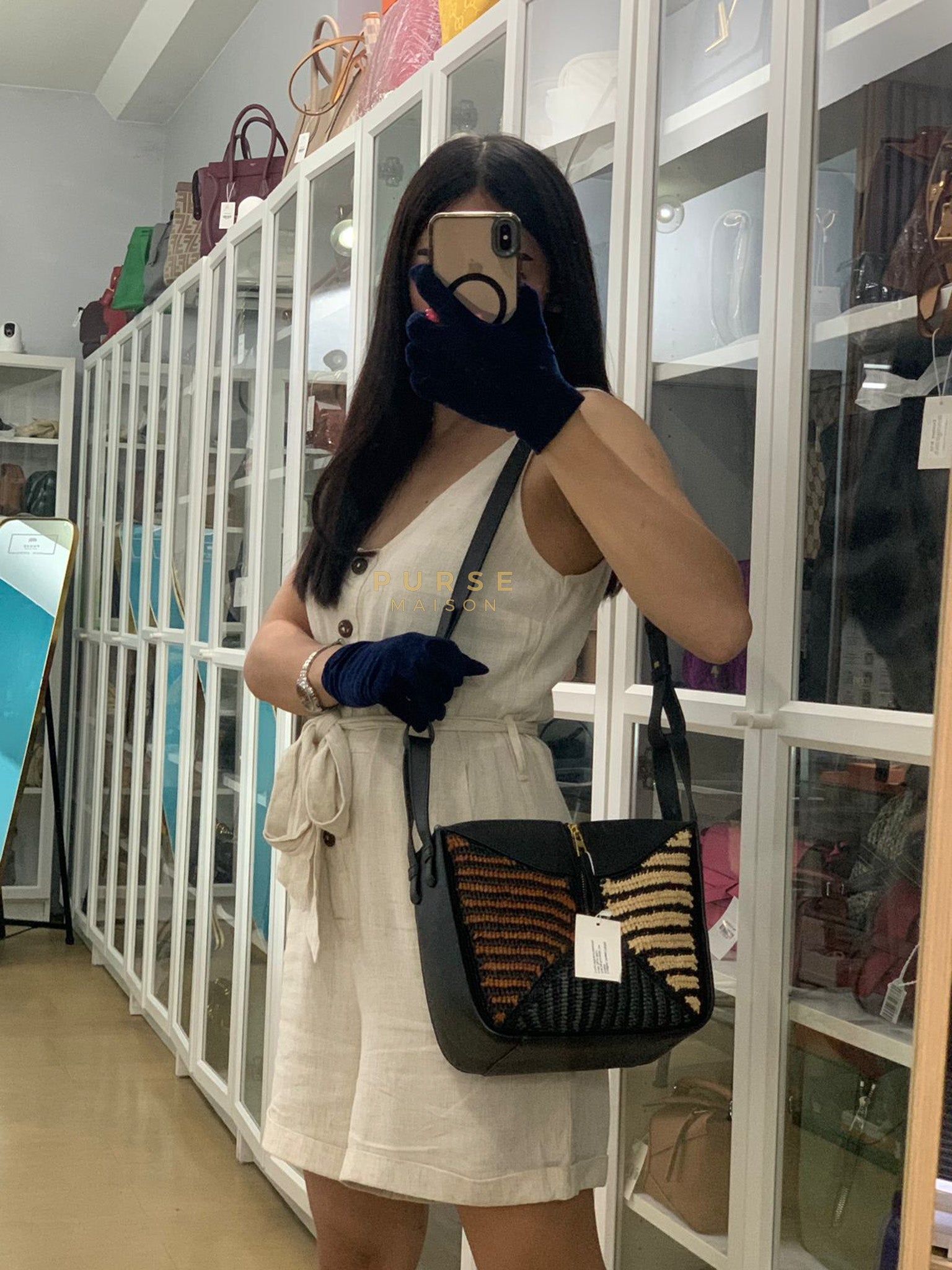Loewe X Ibiza Hammock Compact Striped Bag | Purse Maison Luxury Bags Shop