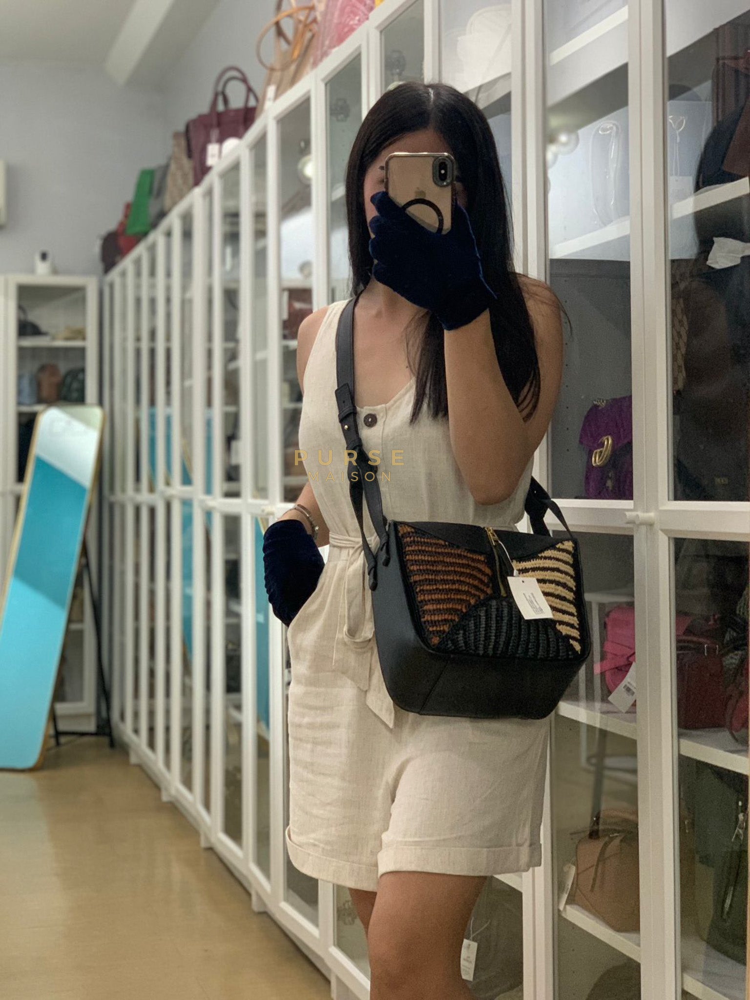 Loewe X Ibiza Hammock Compact Striped Bag | Purse Maison Luxury Bags Shop