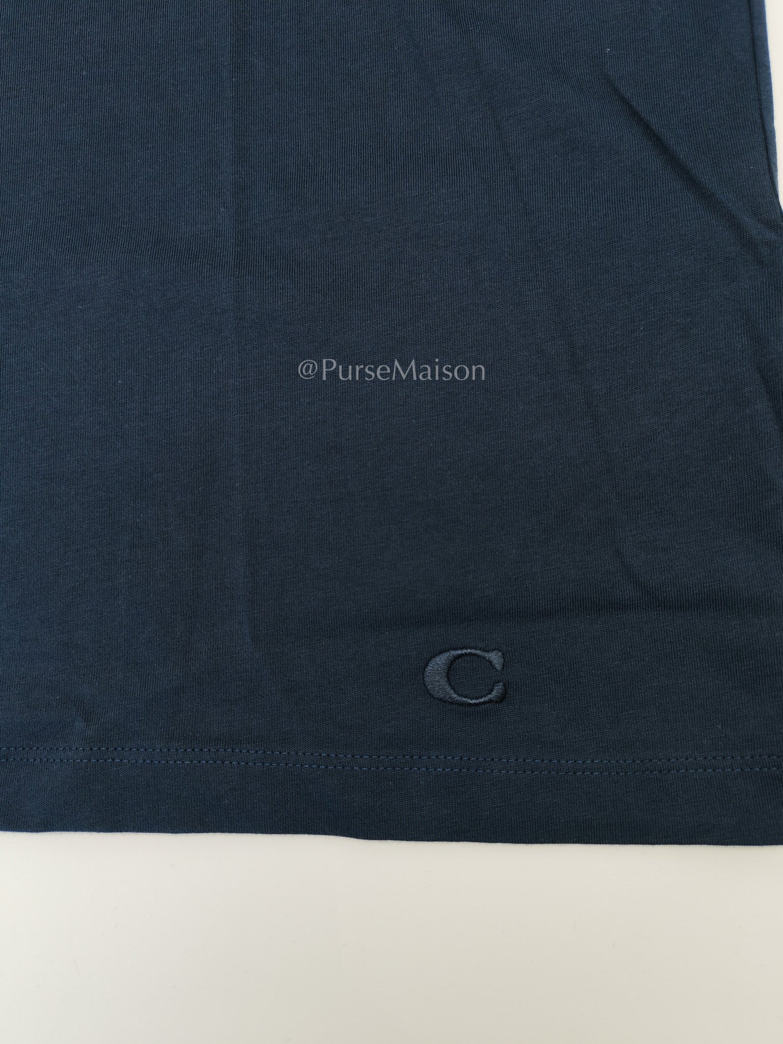 Logo Dark Blue Cotton T-Shirt Size L | Purse Maison Luxury Bags Shop