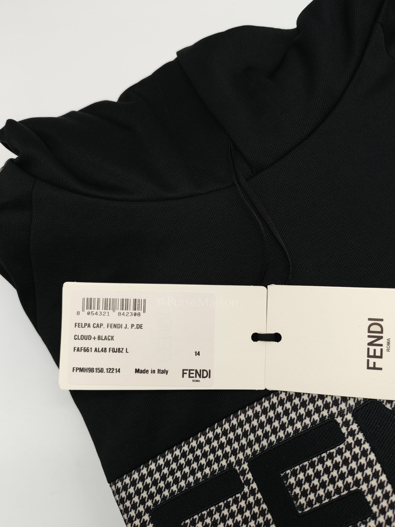 Logo Print Two Color Checkered Hoodie in Black/White Size L | Purse Maison Luxury Bags Shop
