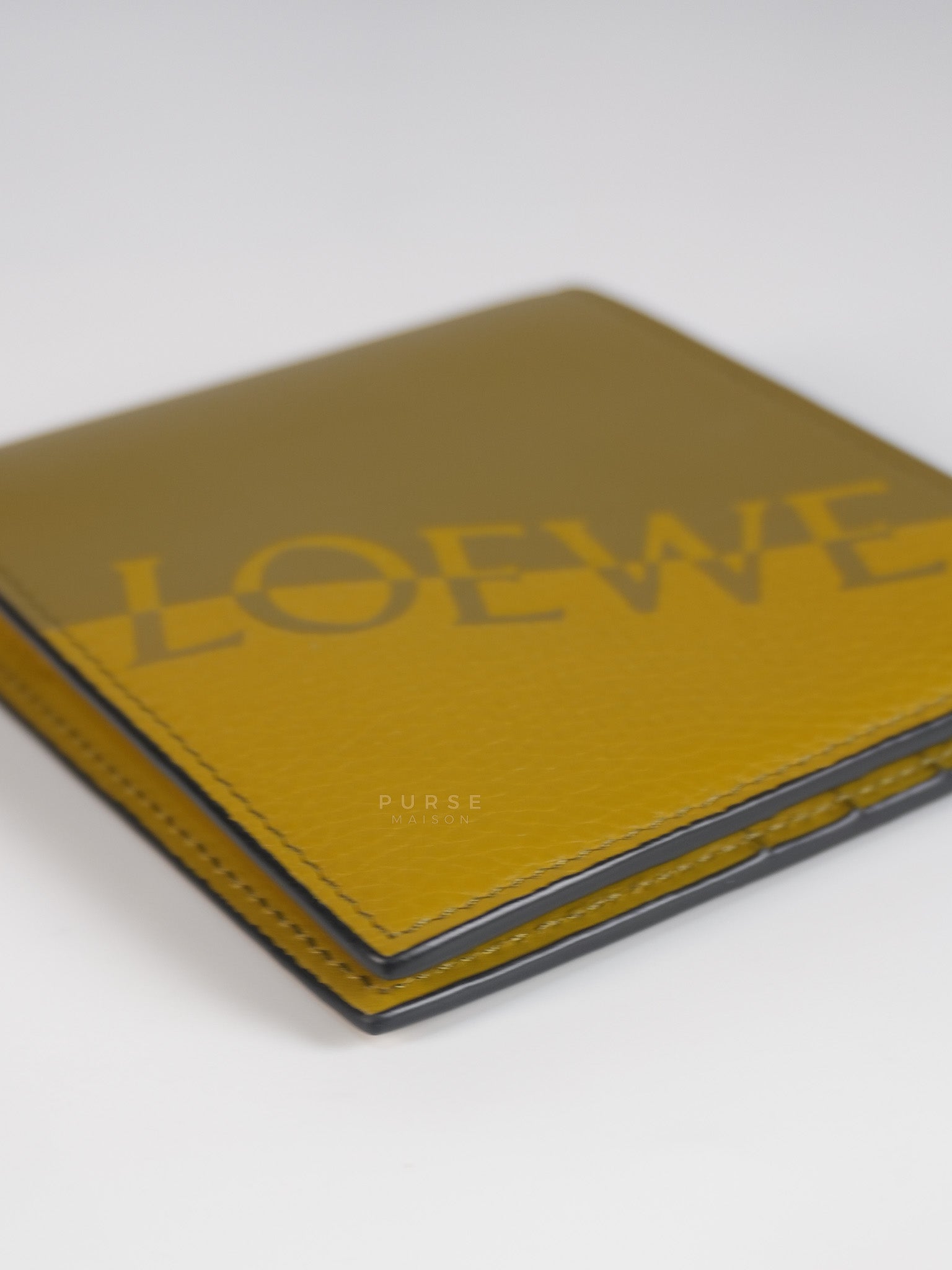 Logo Signature Print in Olive Calfskin Leather | Purse Maison Luxury Bags Shop