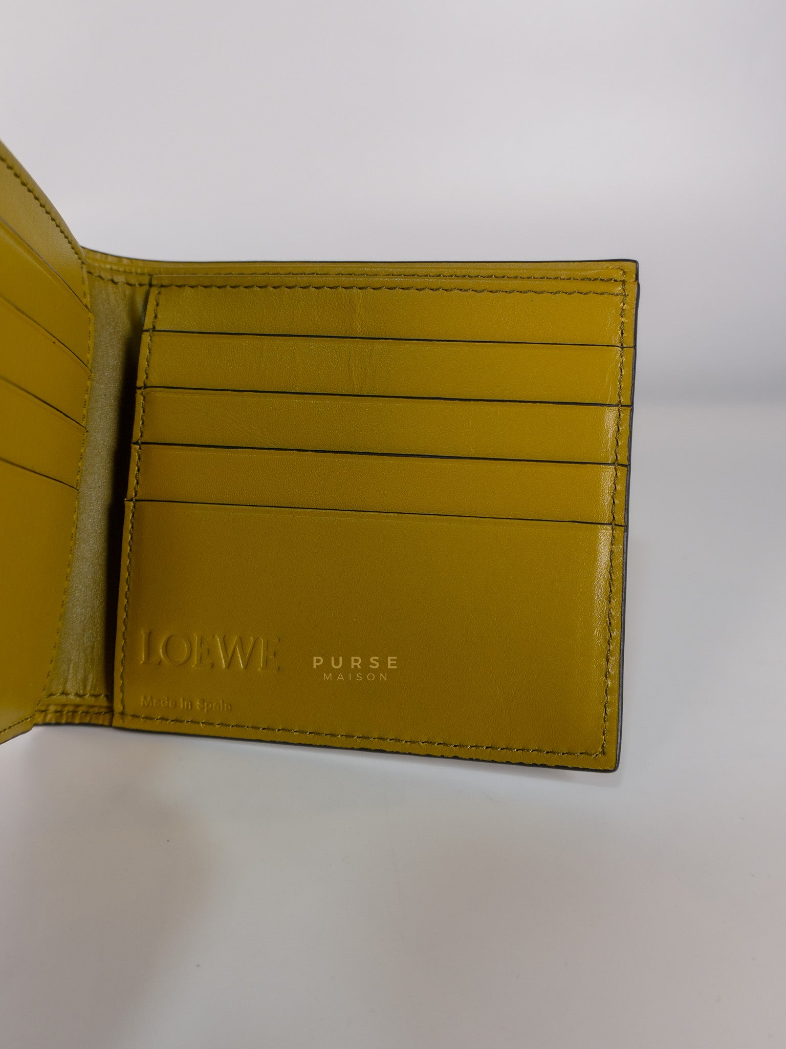 Logo Signature Print in Olive Calfskin Leather | Purse Maison Luxury Bags Shop