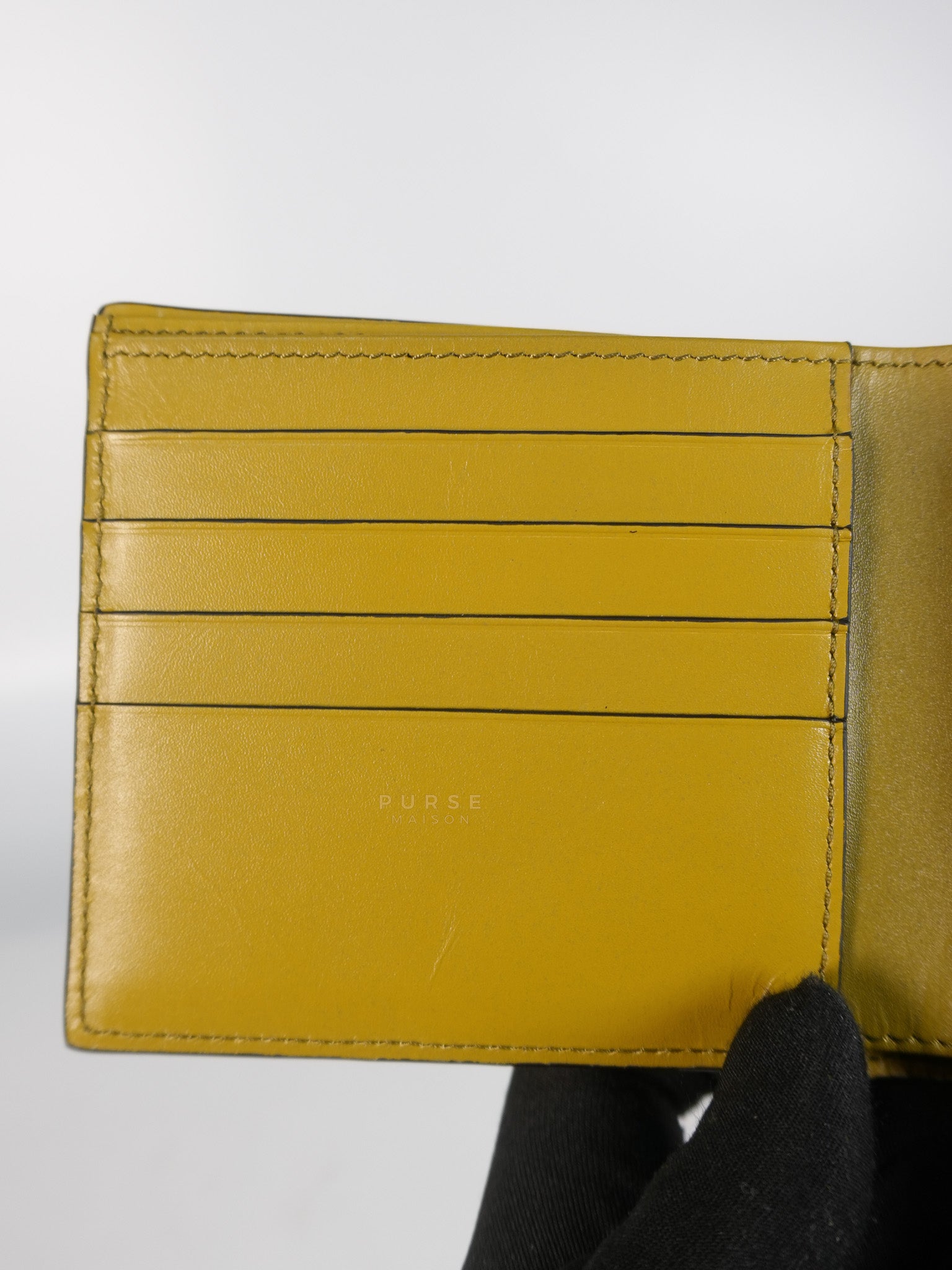 Logo Signature Print in Olive Calfskin Leather | Purse Maison Luxury Bags Shop