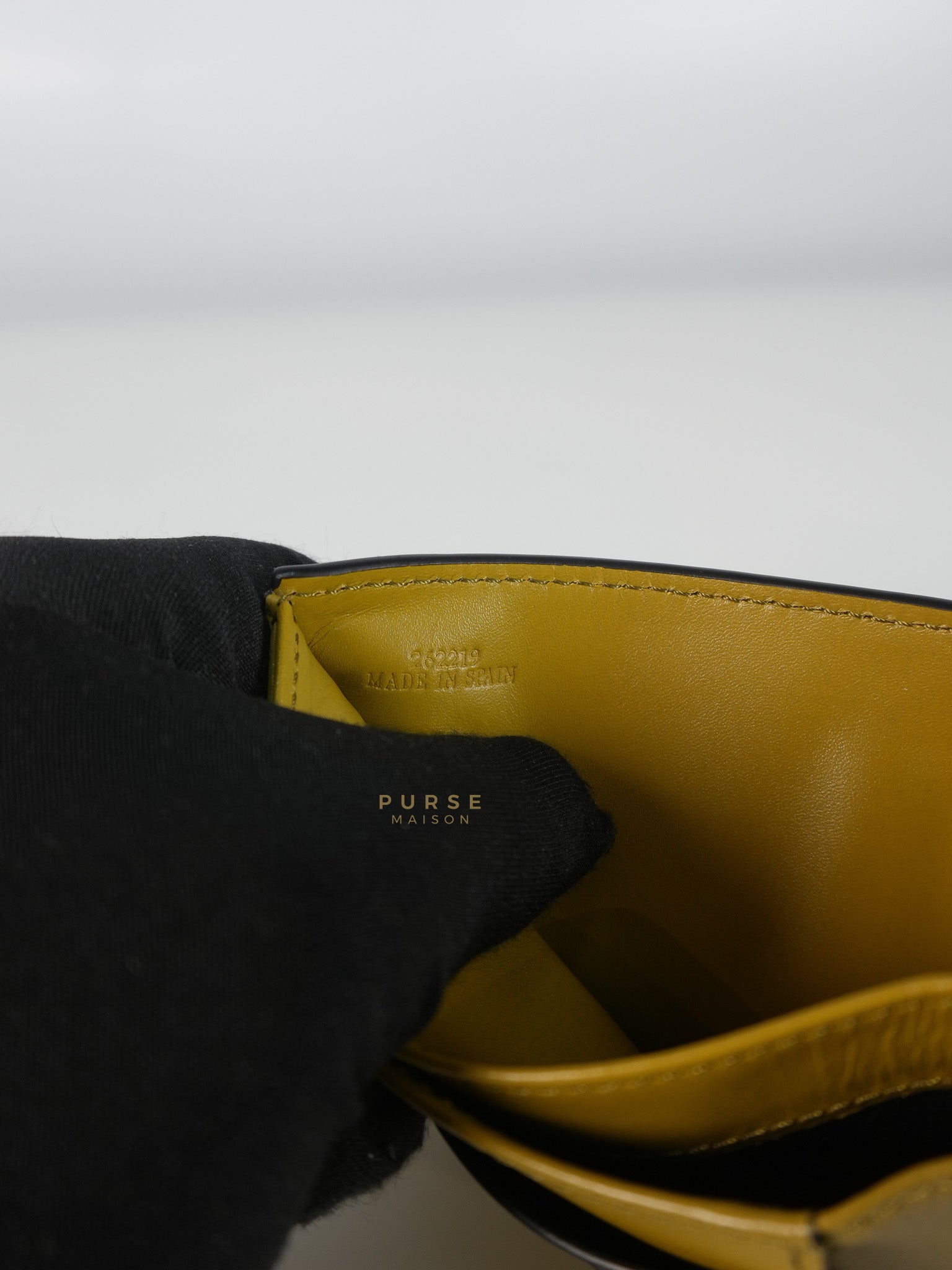 Logo Signature Print in Olive Calfskin Leather | Purse Maison Luxury Bags Shop