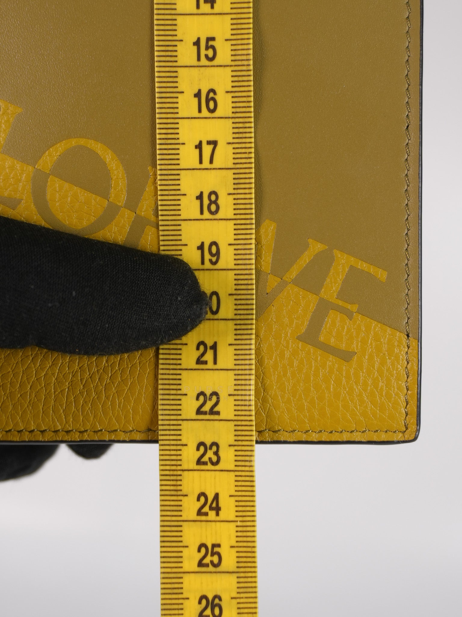 Logo Signature Print in Olive Calfskin Leather | Purse Maison Luxury Bags Shop