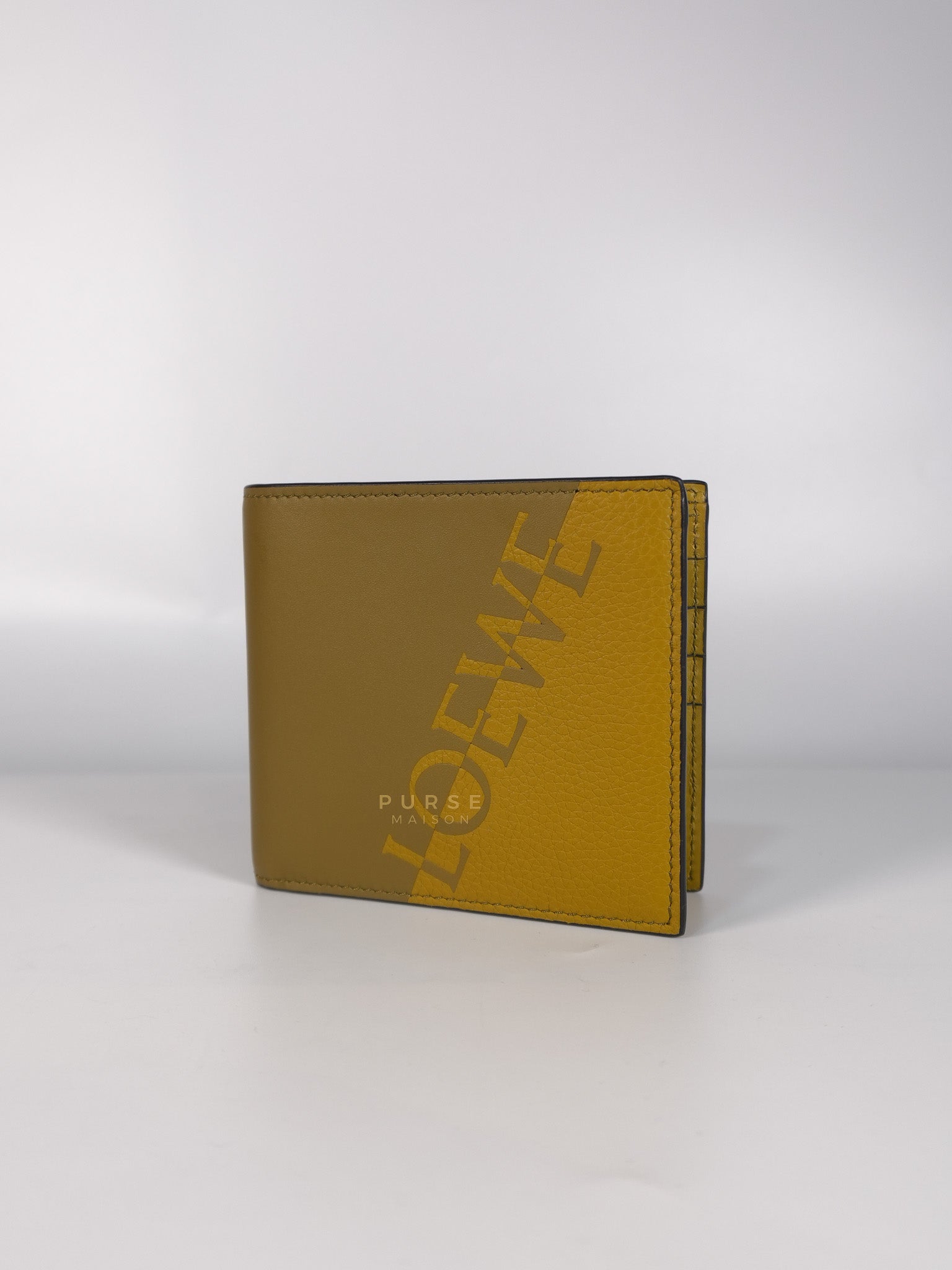 Logo Signature Print in Olive Calfskin Leather | Purse Maison Luxury Bags Shop