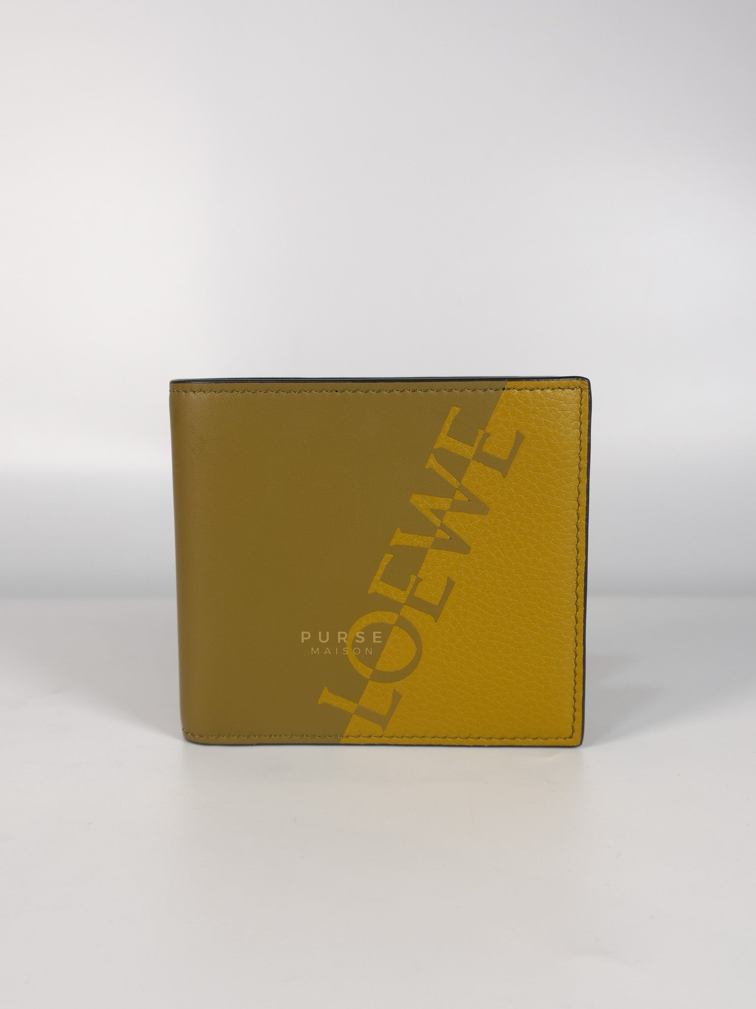 Logo Signature Print in Olive Calfskin Leather | Purse Maison Luxury Bags Shop