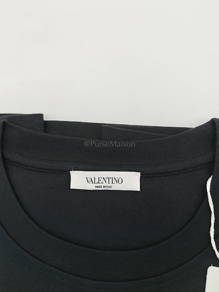 Logo T-shirt in Black Cotton Size Large | Purse Maison Luxury Bags Shop