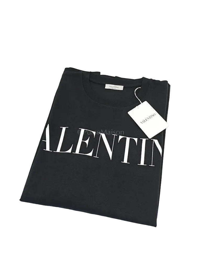 Logo T-shirt in Black Cotton Size Large | Purse Maison Luxury Bags Shop