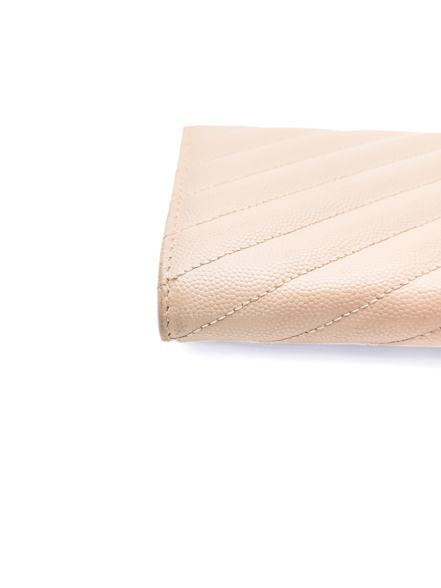 Long Flap Wallet in Nude Pink Grain De Poudre Leather Silver Hardware | Purse Maison Luxury Bags Shop