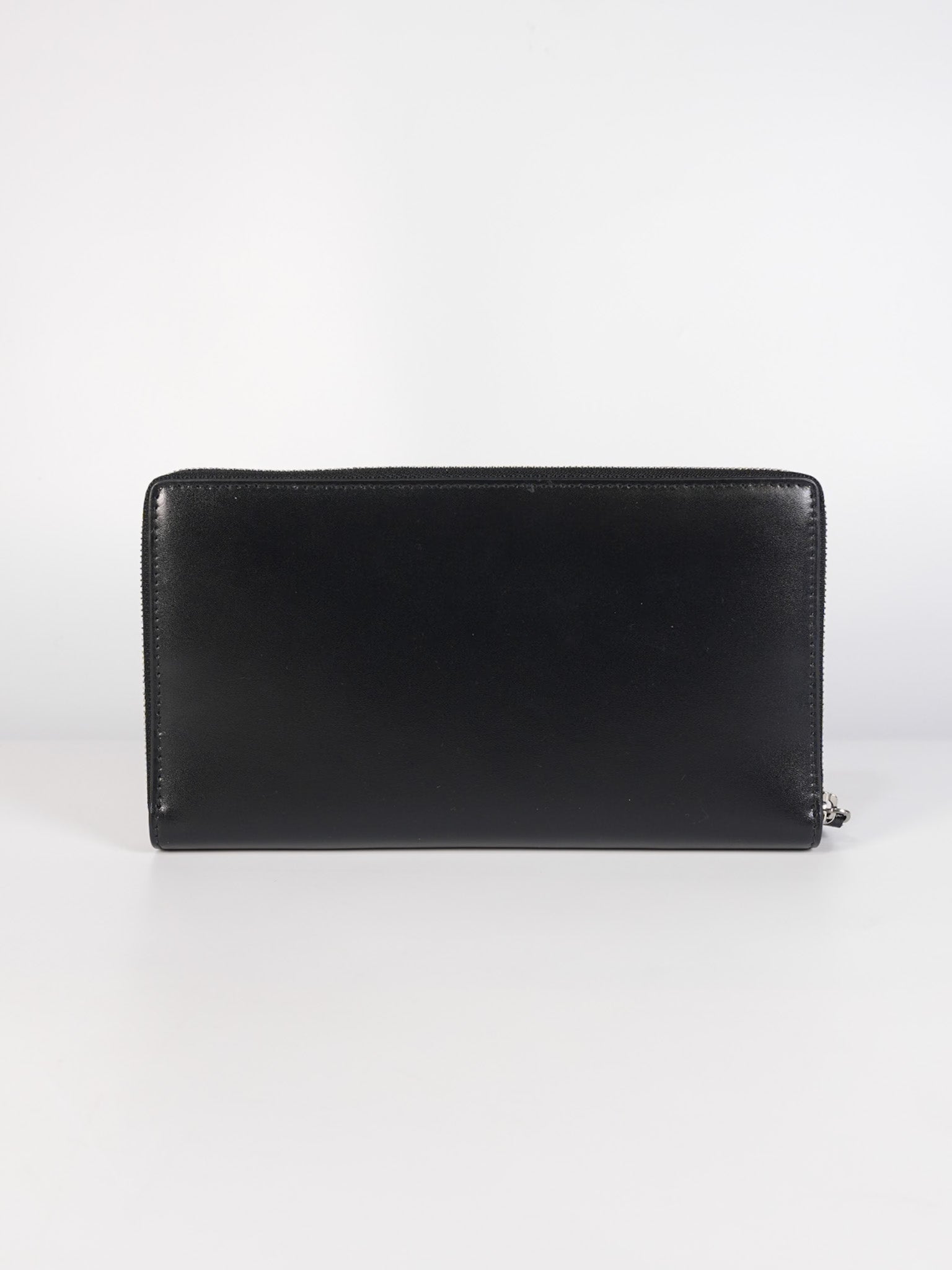 Long Round Zip Wallet in Black Leather | Purse Maison Luxury Bags Shop