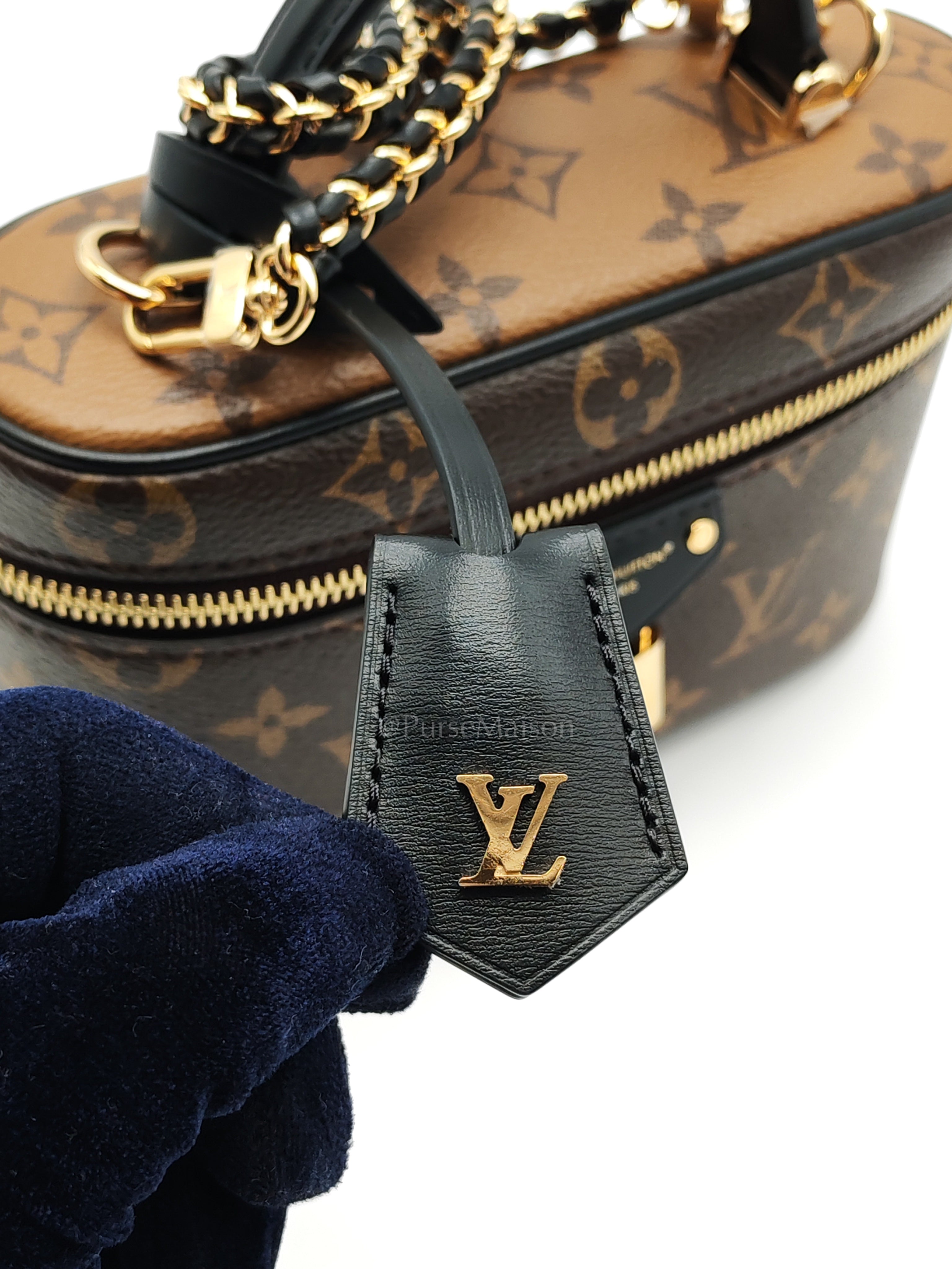 Long Vanity Chain Pouch in Reverse Monogram Canvas Shoulder Bag (Microchip) | Purse Maison Luxury Bags Shop
