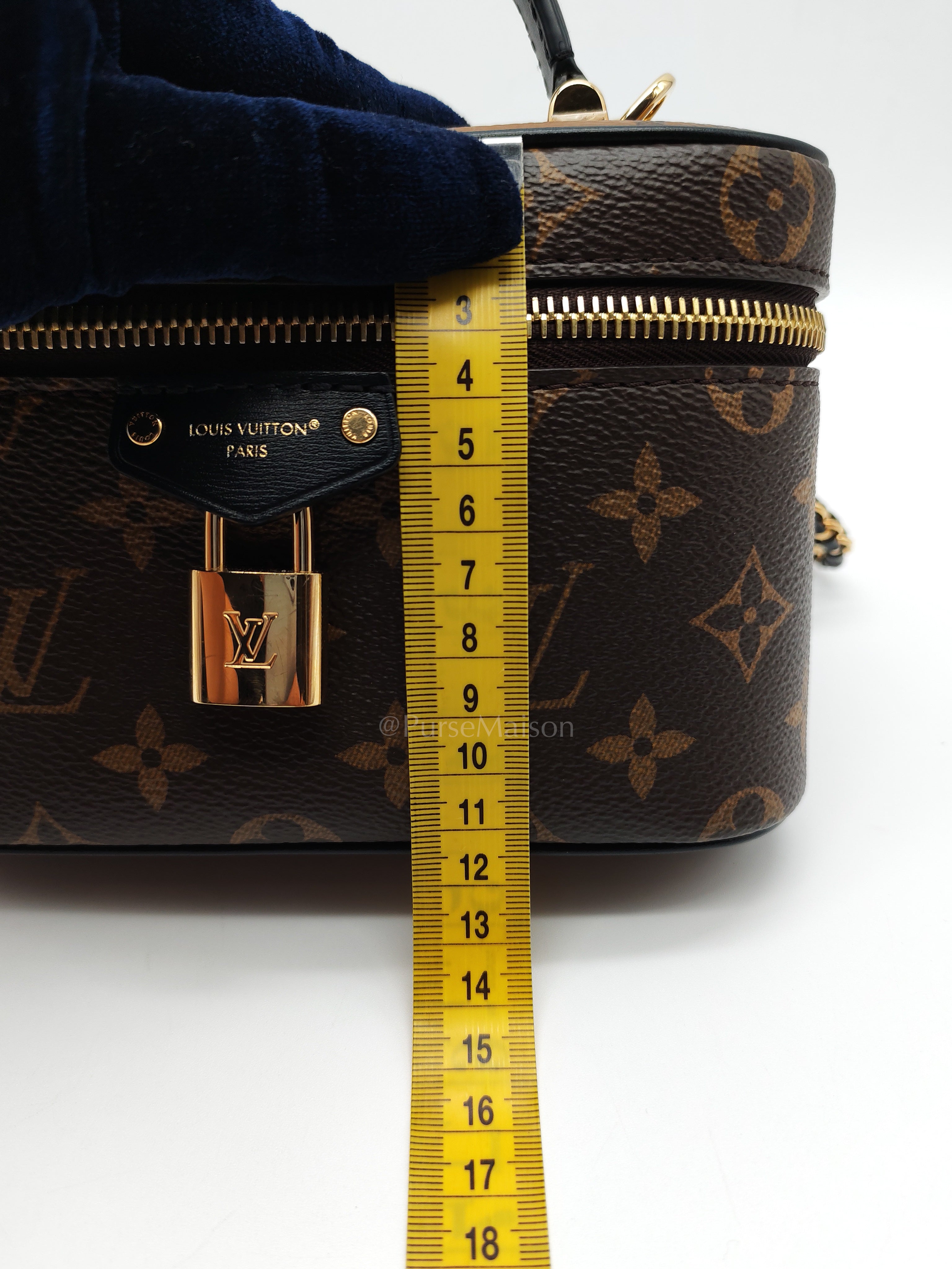 Long Vanity Chain Pouch in Reverse Monogram Canvas Shoulder Bag (Microchip) | Purse Maison Luxury Bags Shop