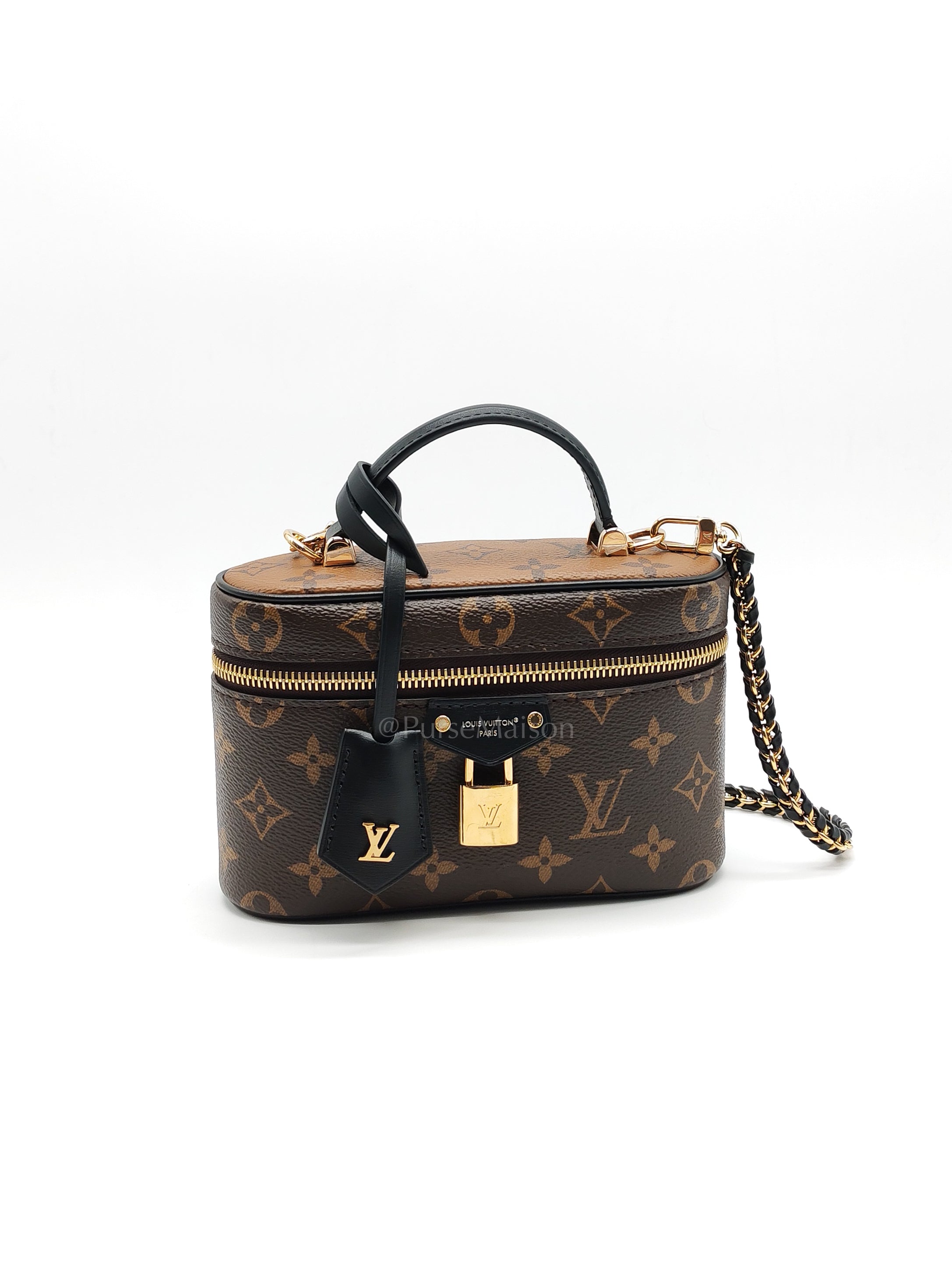 Long Vanity Chain Pouch in Reverse Monogram Canvas Shoulder Bag (Microchip) | Purse Maison Luxury Bags Shop