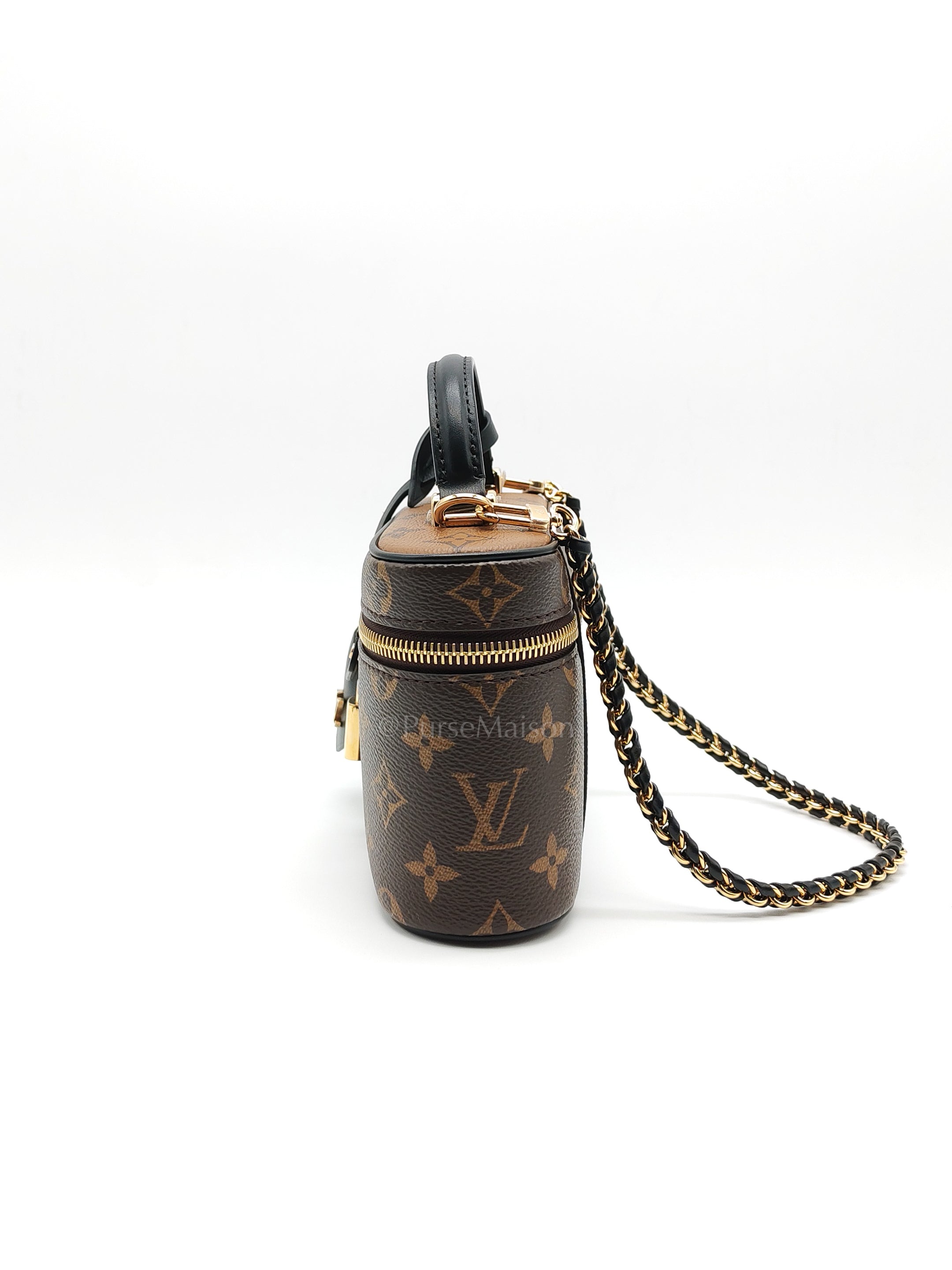 Long Vanity Chain Pouch in Reverse Monogram Canvas Shoulder Bag (Microchip) | Purse Maison Luxury Bags Shop