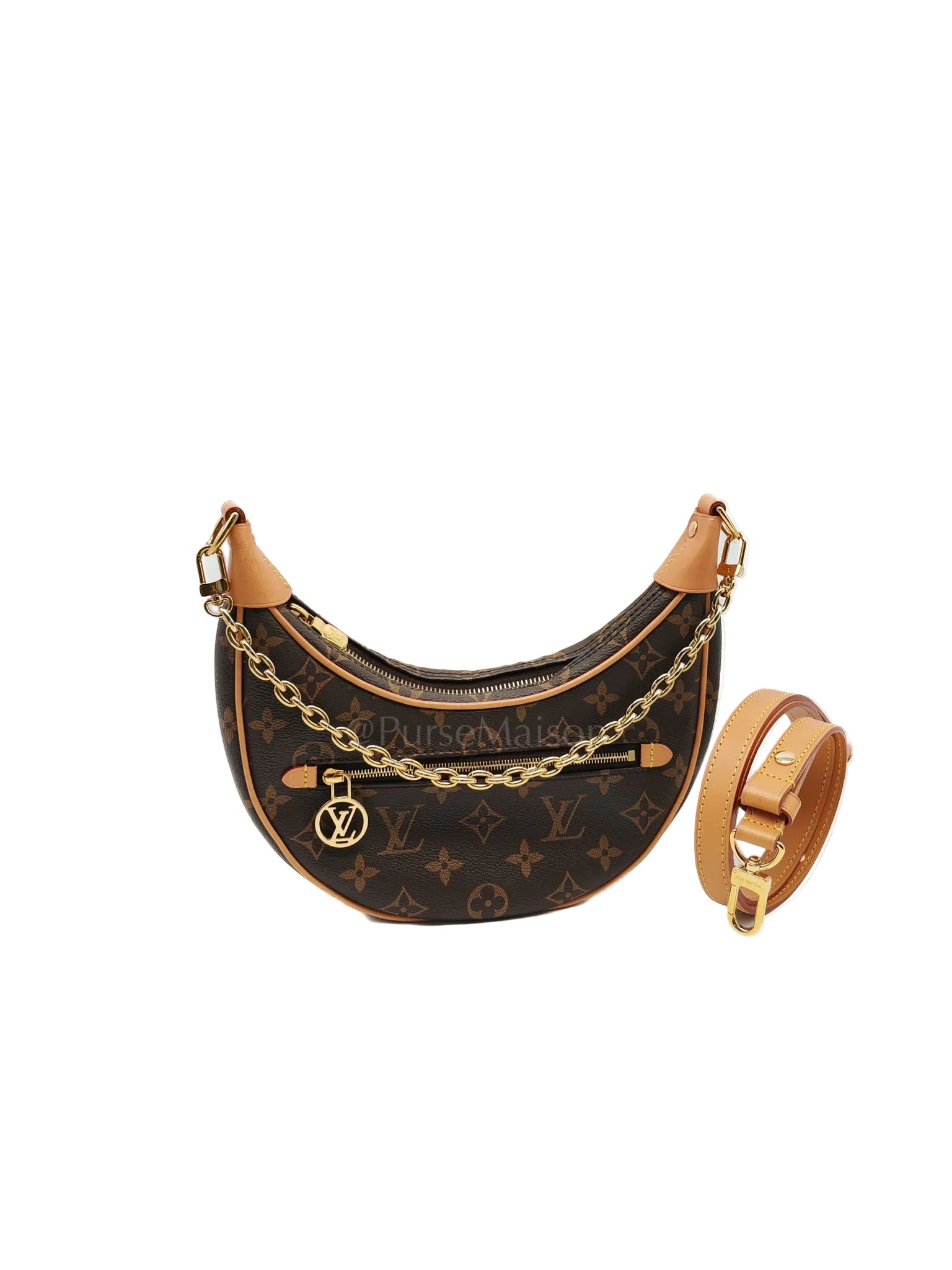 Loop Handbag in Monogram Canvas & Gold Hardware Microchip | Purse Maison Luxury Bags Shop