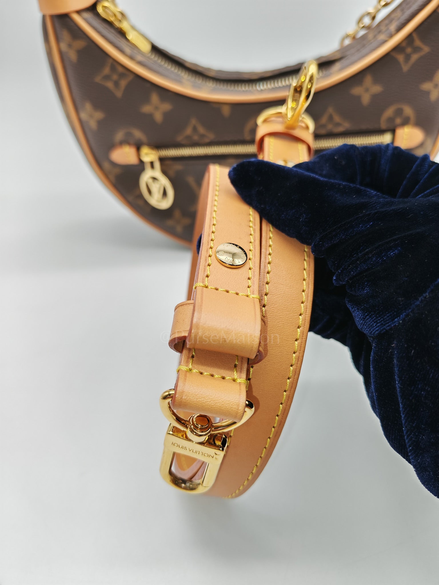 Loop Handbag in Monogram Canvas & Gold Hardware Microchip | Purse Maison Luxury Bags Shop
