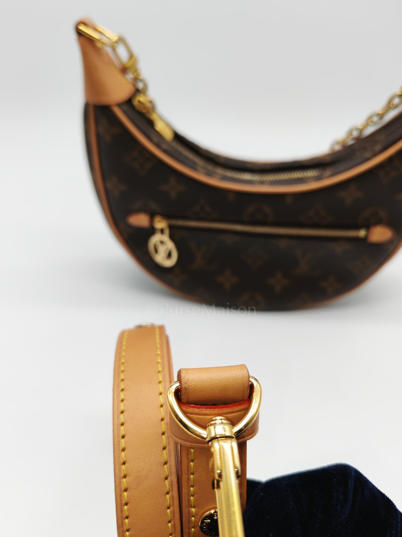 Loop Handbag in Monogram Canvas & Gold Hardware Microchip | Purse Maison Luxury Bags Shop