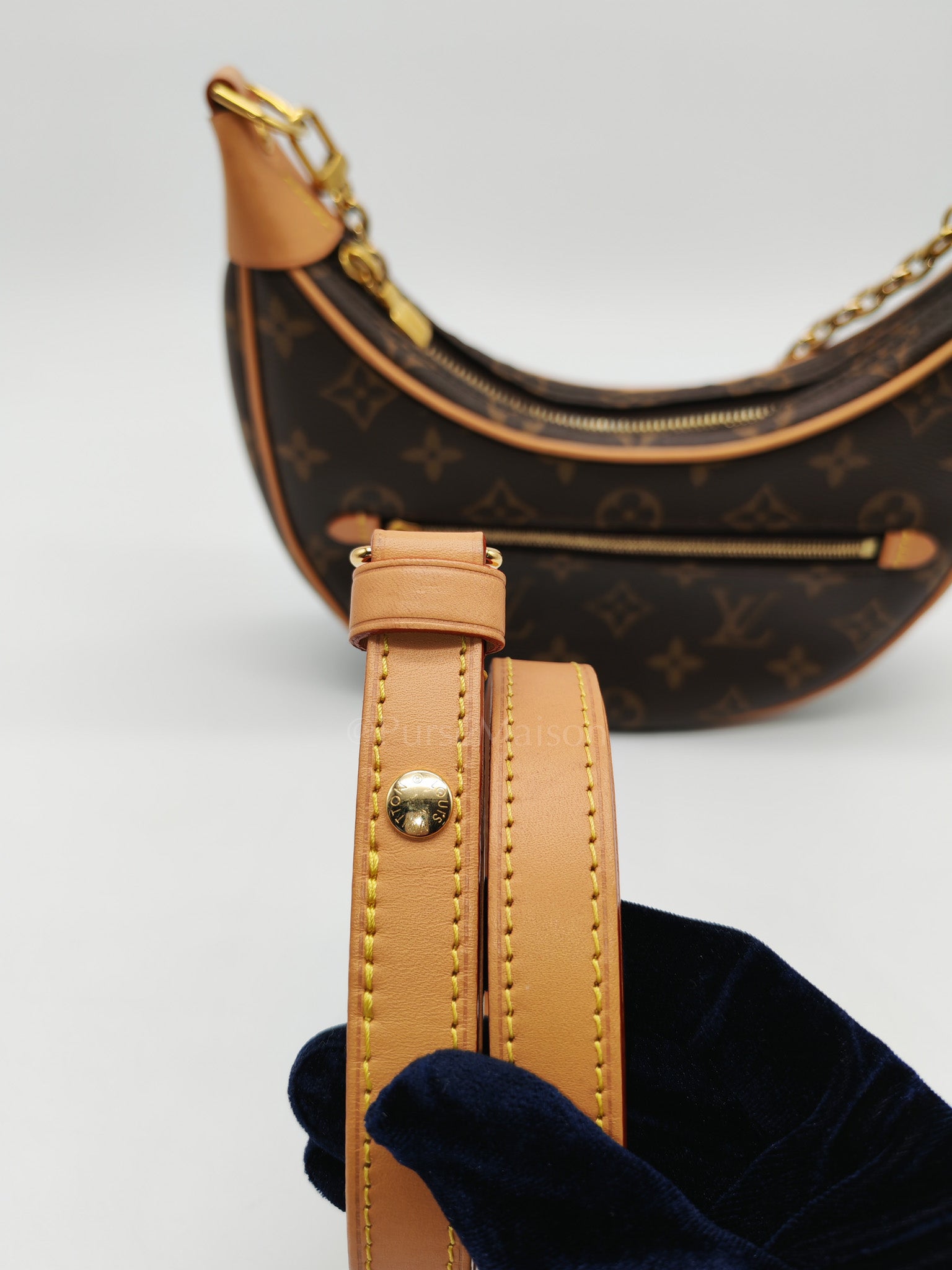 Loop Handbag in Monogram Canvas & Gold Hardware Microchip | Purse Maison Luxury Bags Shop