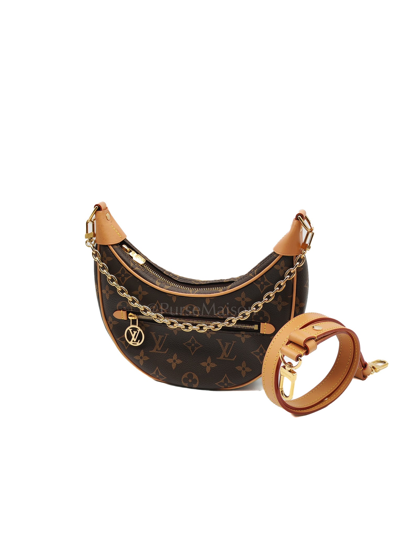 Loop Handbag in Monogram Canvas & Gold Hardware Microchip | Purse Maison Luxury Bags Shop