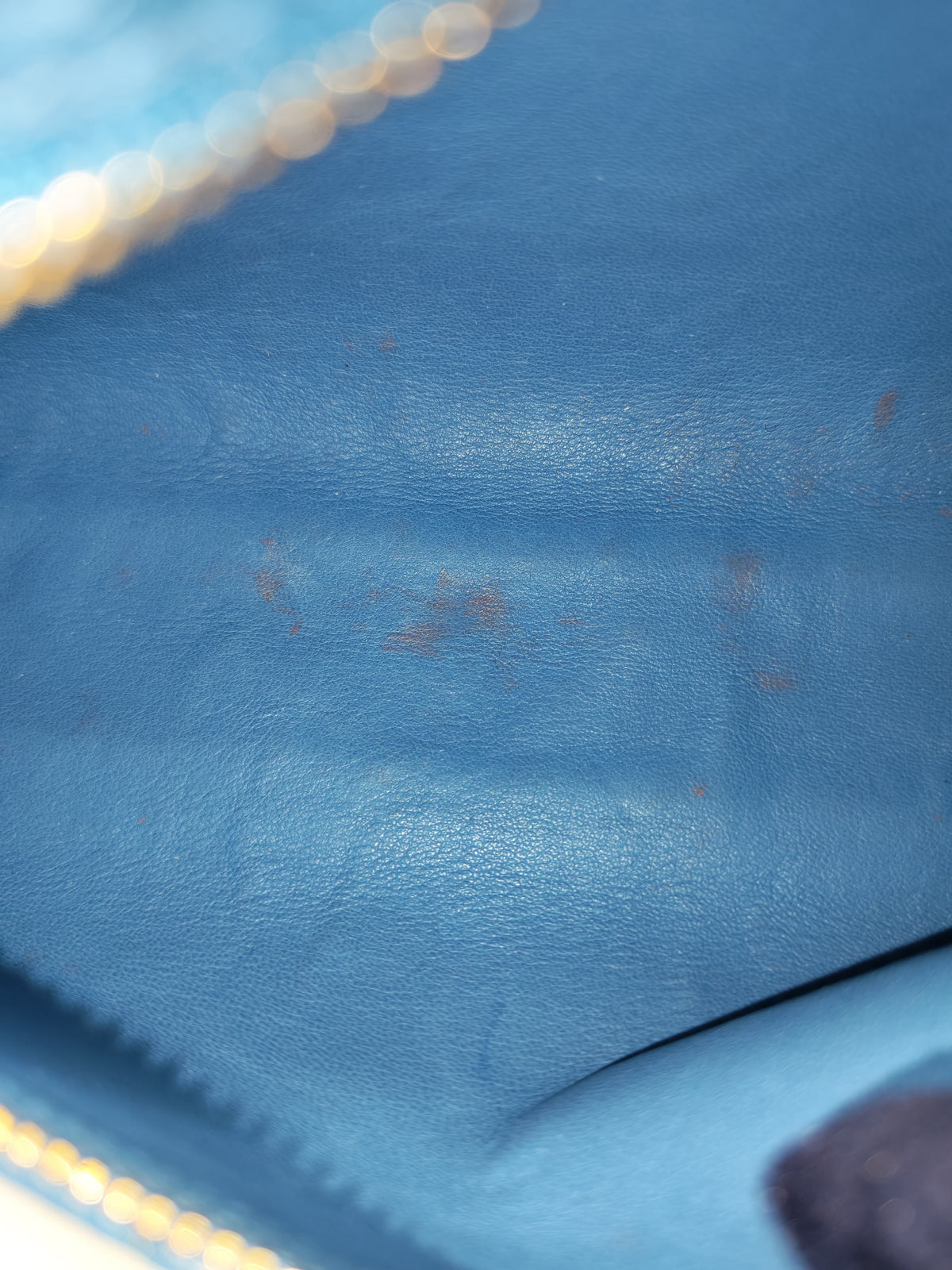 Loro Piana Extra Pocket L19 Bag in Blue Ostrich Leather (no strap) | Purse Maison Luxury Bags Shop