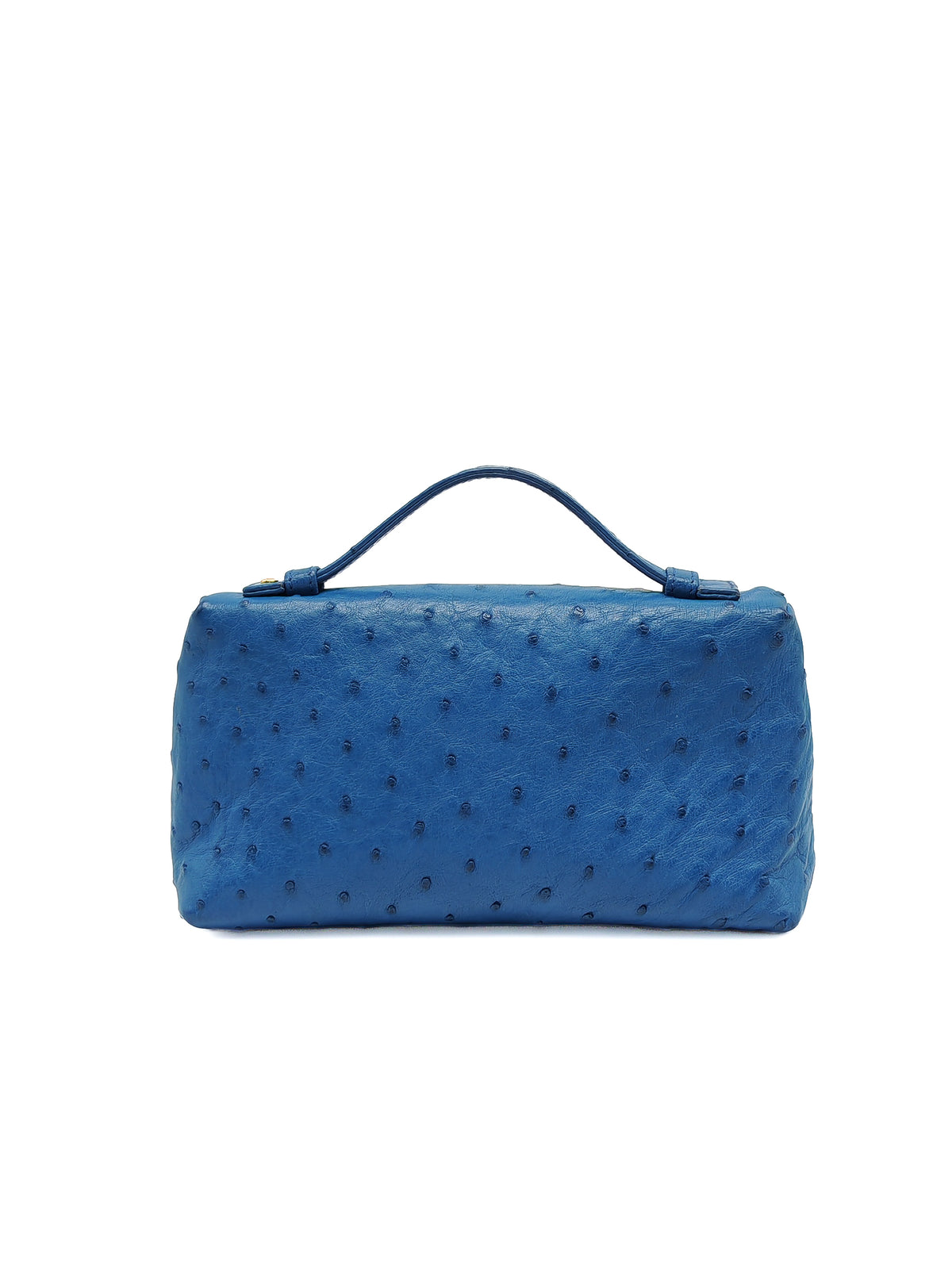 Loro Piana Extra Pocket L19 Bag in Blue Ostrich Leather (no strap) | Purse Maison Luxury Bags Shop
