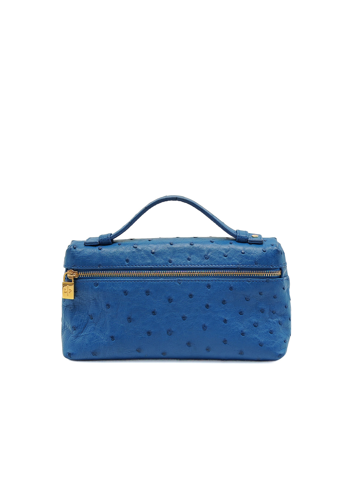 Loro Piana Extra Pocket L19 Bag in Blue Ostrich Leather (no strap) | Purse Maison Luxury Bags Shop