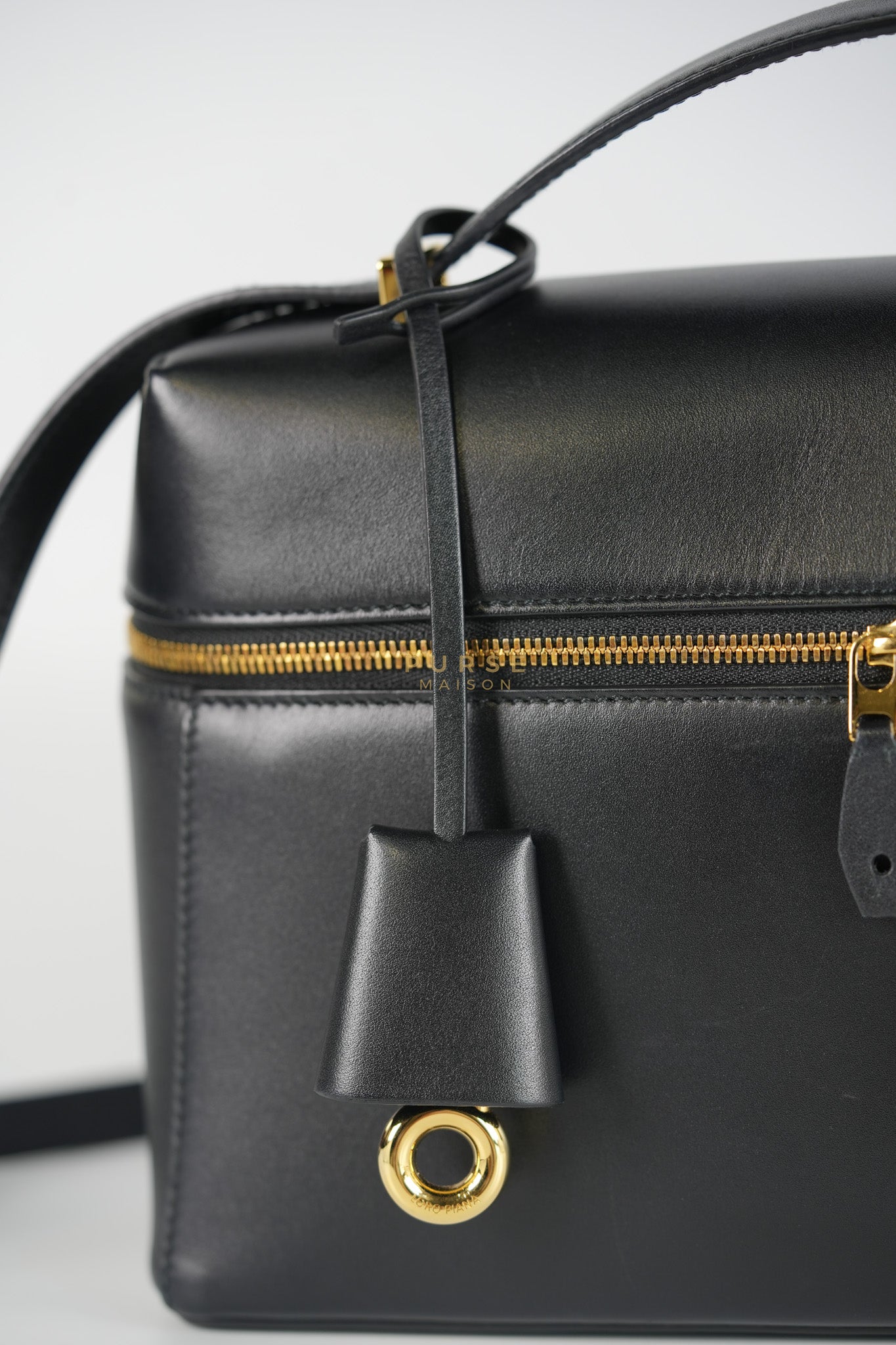 Loro Piana L27 Extra Bag in Saddle Leather and Gold Hardware | Purse Maison Luxury Bags Shop