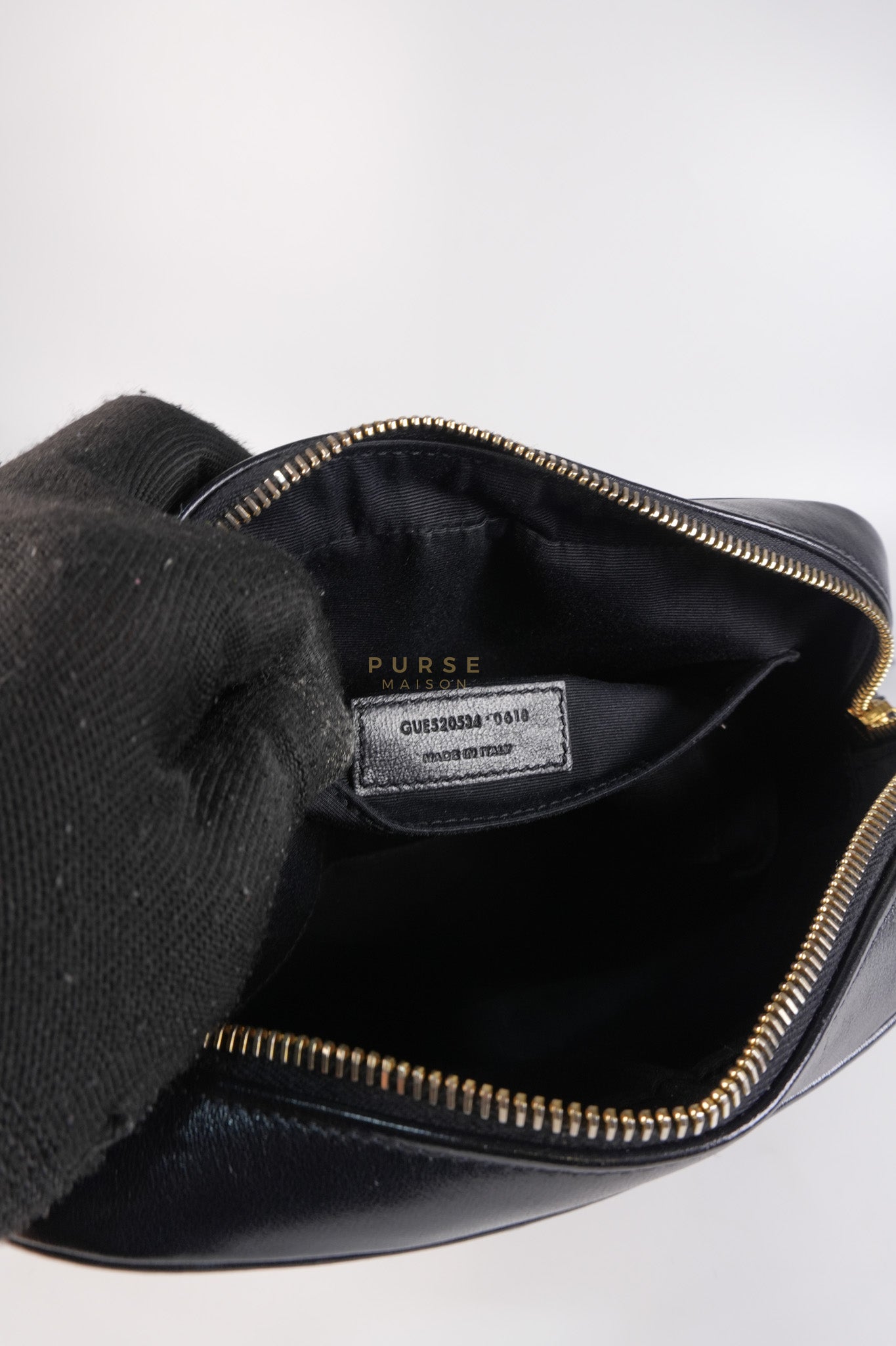 Lou Camera Bag in Black Chevron Calfskin Leather | Purse Maison Luxury Bags Shop