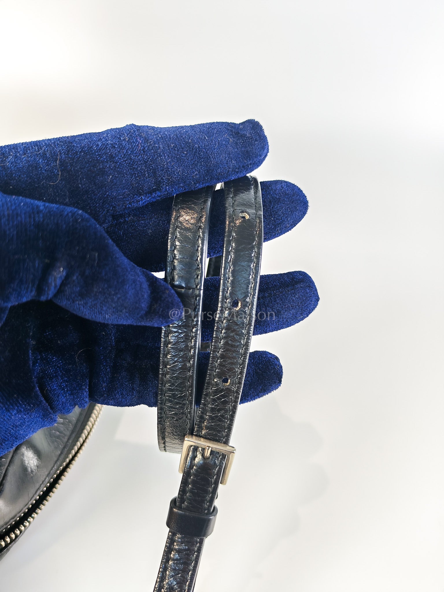 Lou Camera Bag in Black Chevron Quilted Leather & Silver Hardware | Purse Maison Luxury Bags Shop