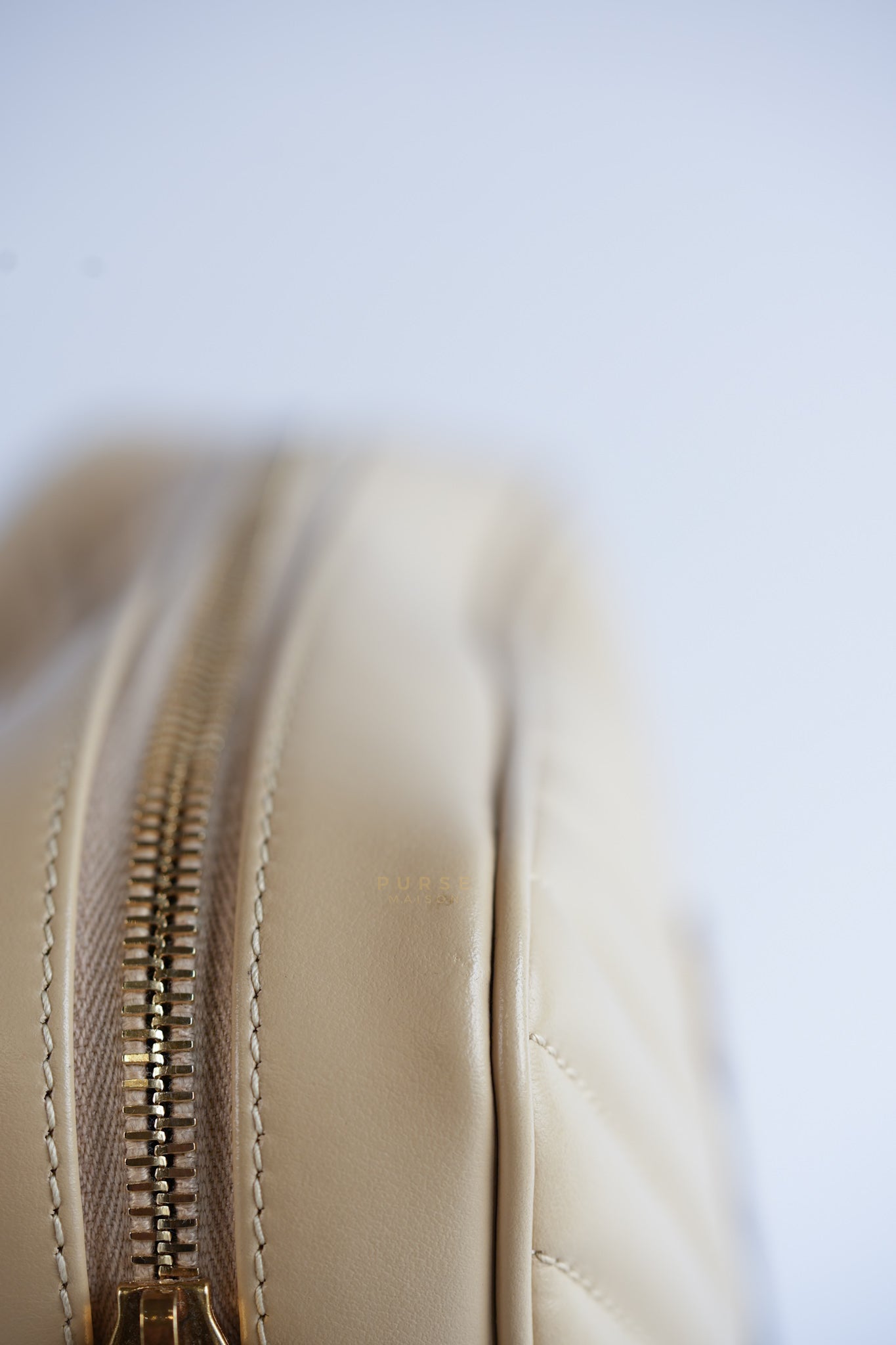 Lou Camera Bag in Cream Quilted Leather | Purse Maison Luxury Bags Shop