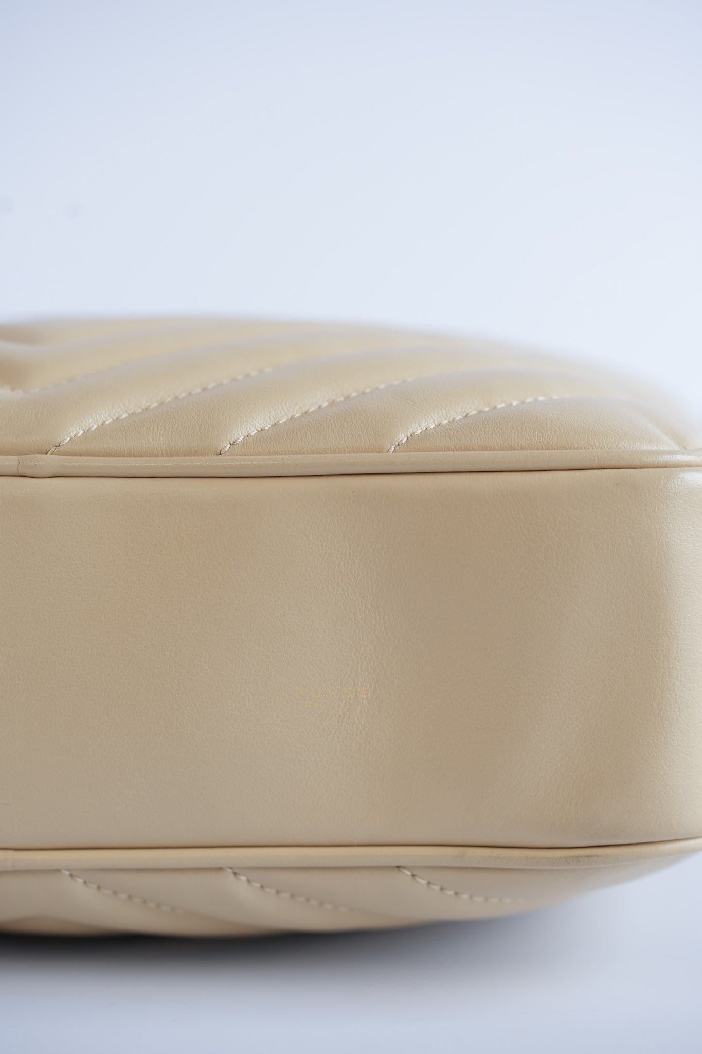 Lou Camera Bag in Cream Quilted Leather | Purse Maison Luxury Bags Shop