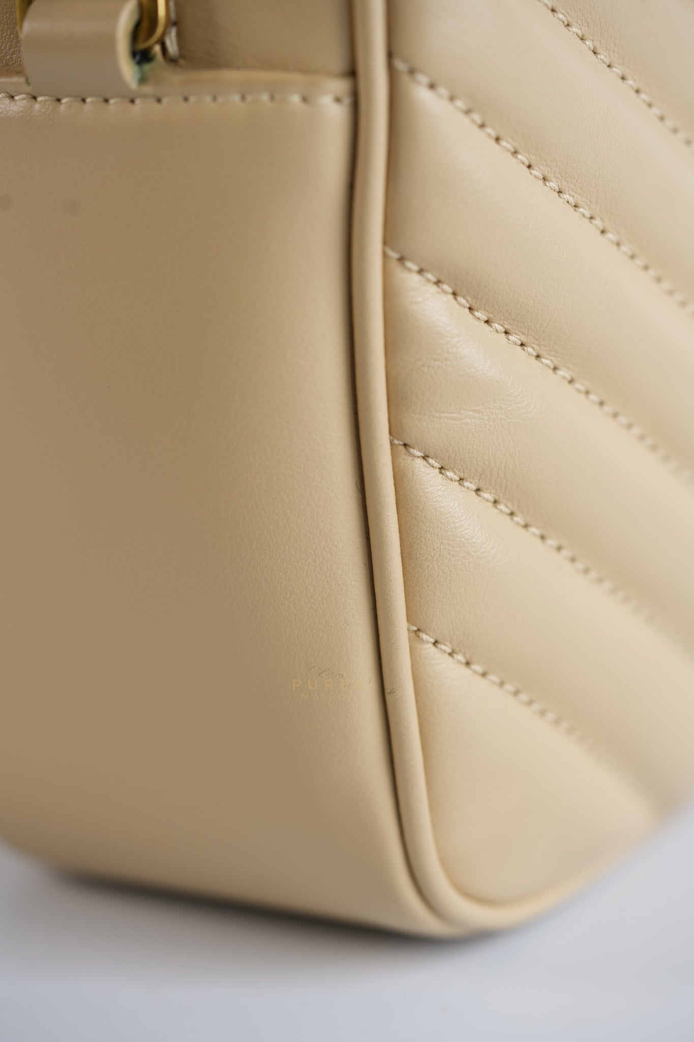 Lou Camera Bag in Cream Quilted Leather | Purse Maison Luxury Bags Shop