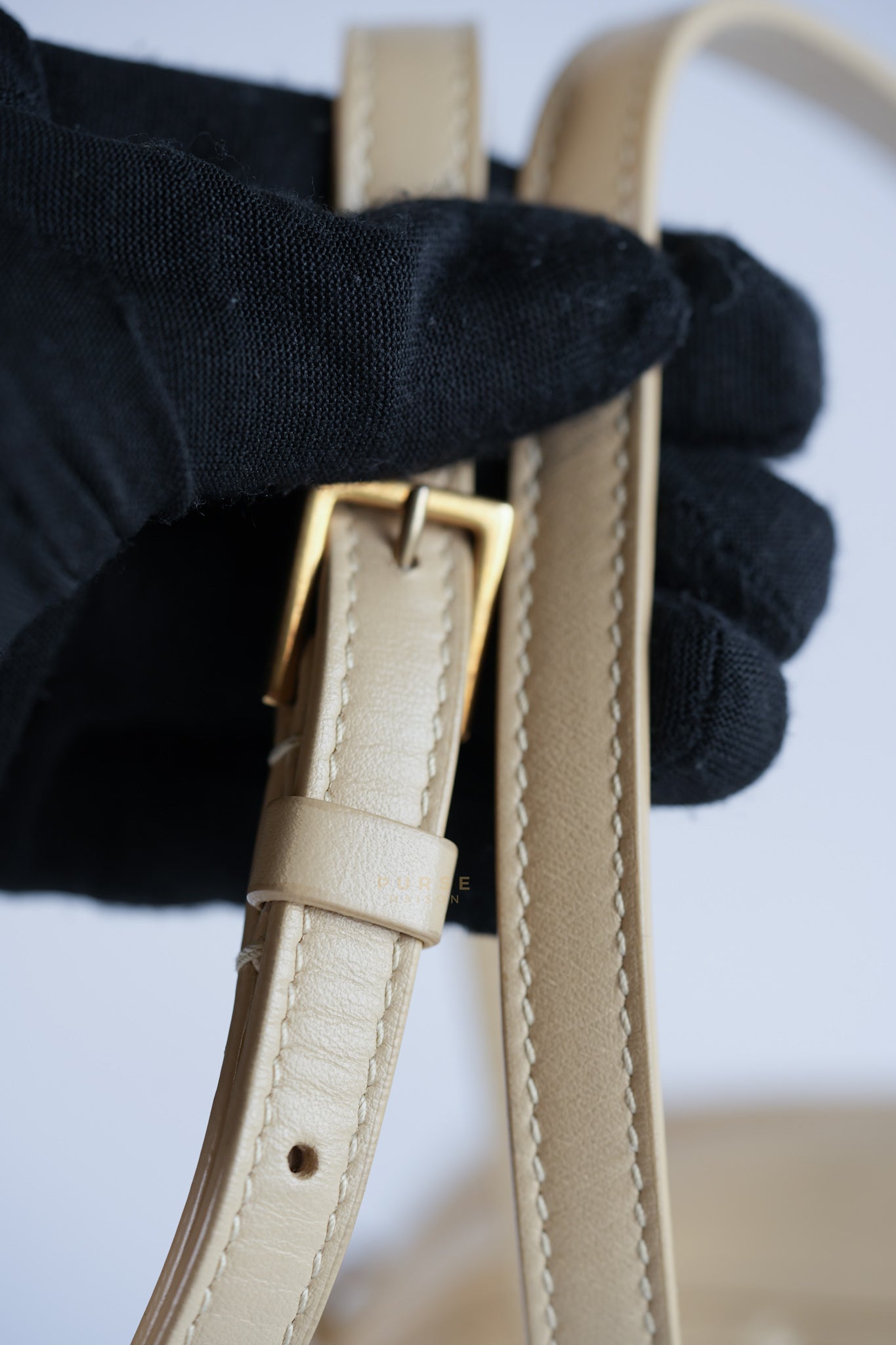 Lou Camera Bag in Cream Quilted Leather | Purse Maison Luxury Bags Shop