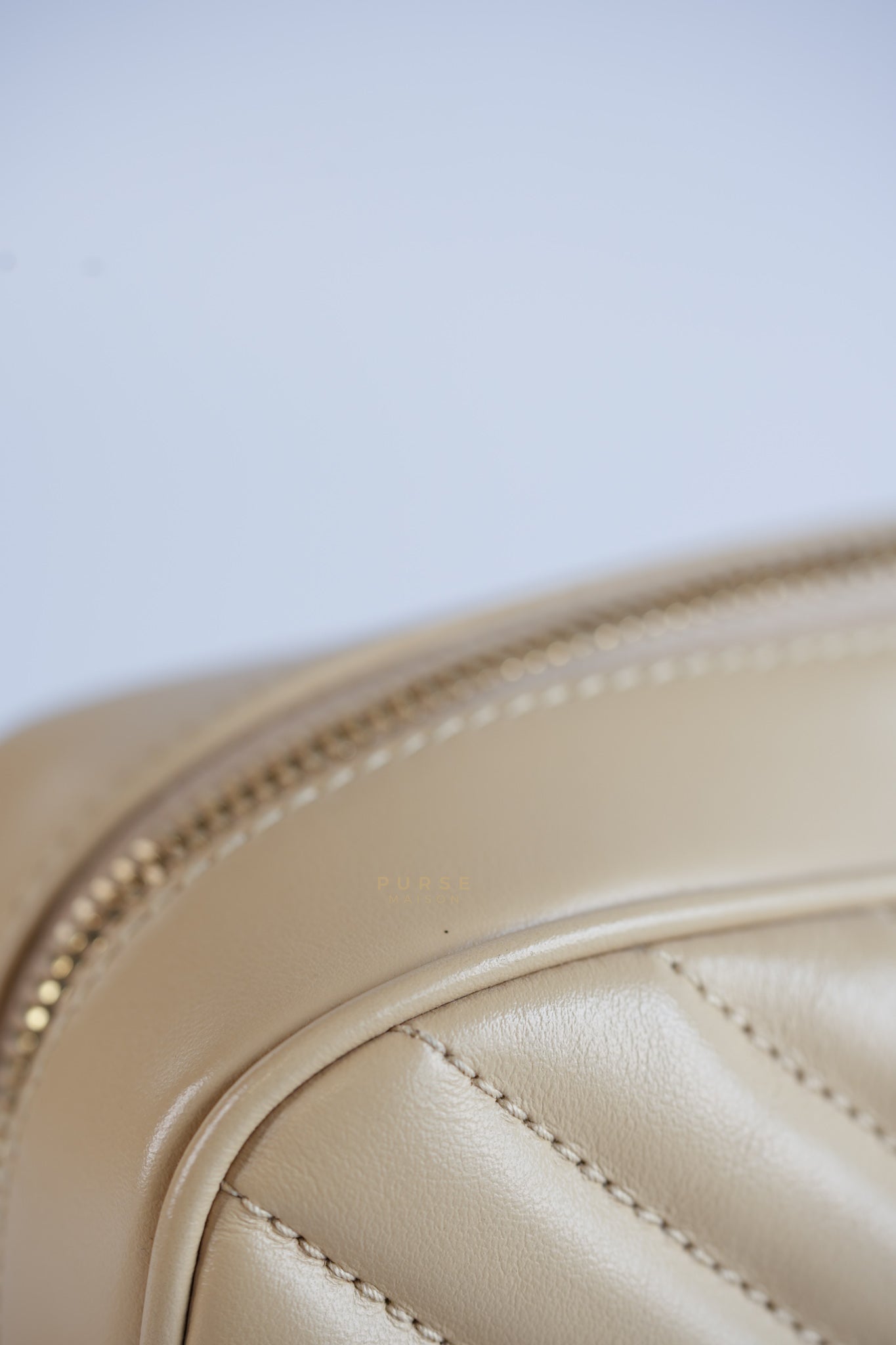 Lou Camera Bag in Cream Quilted Leather | Purse Maison Luxury Bags Shop