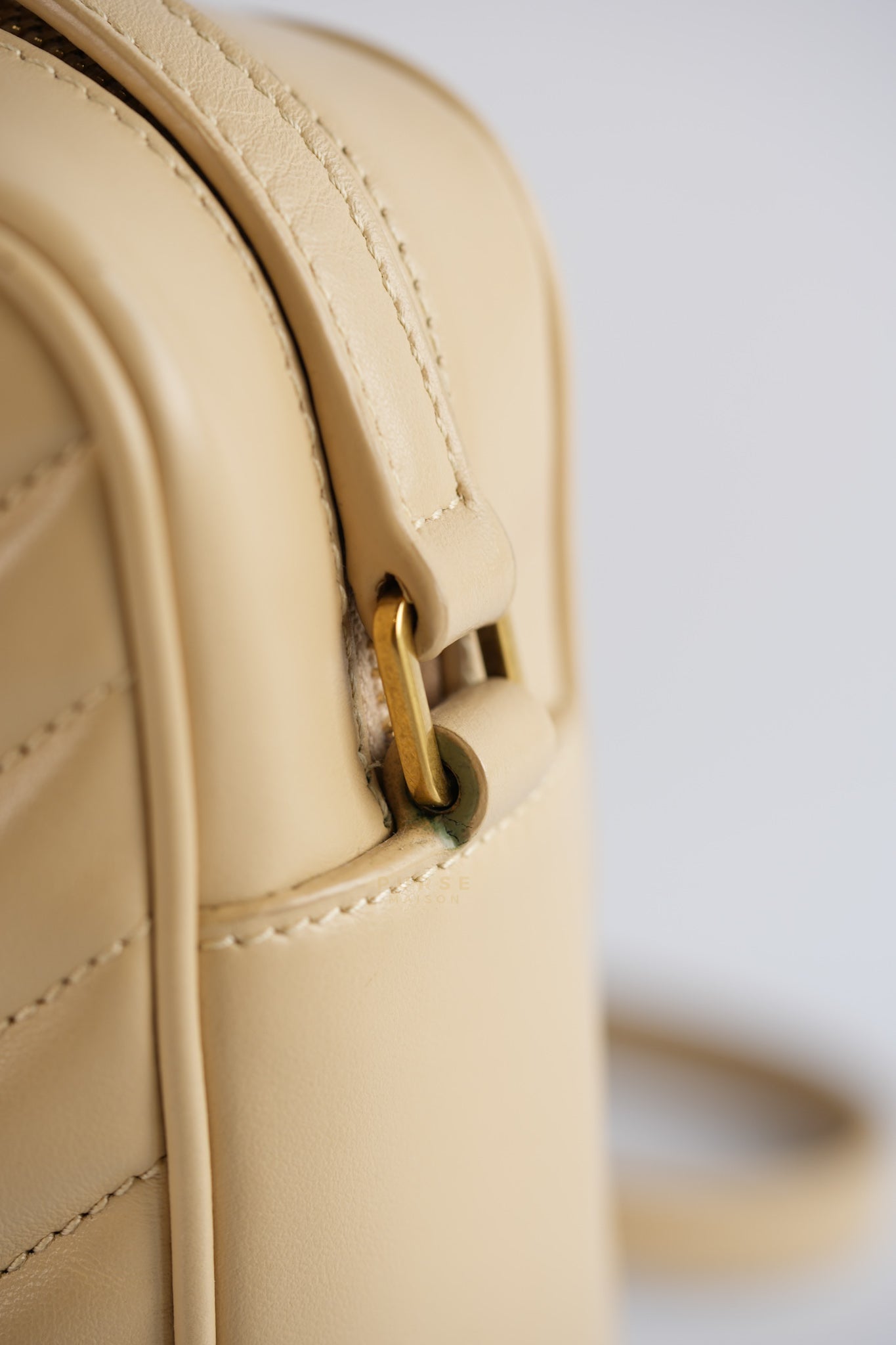 Lou Camera Bag in Cream Quilted Leather | Purse Maison Luxury Bags Shop