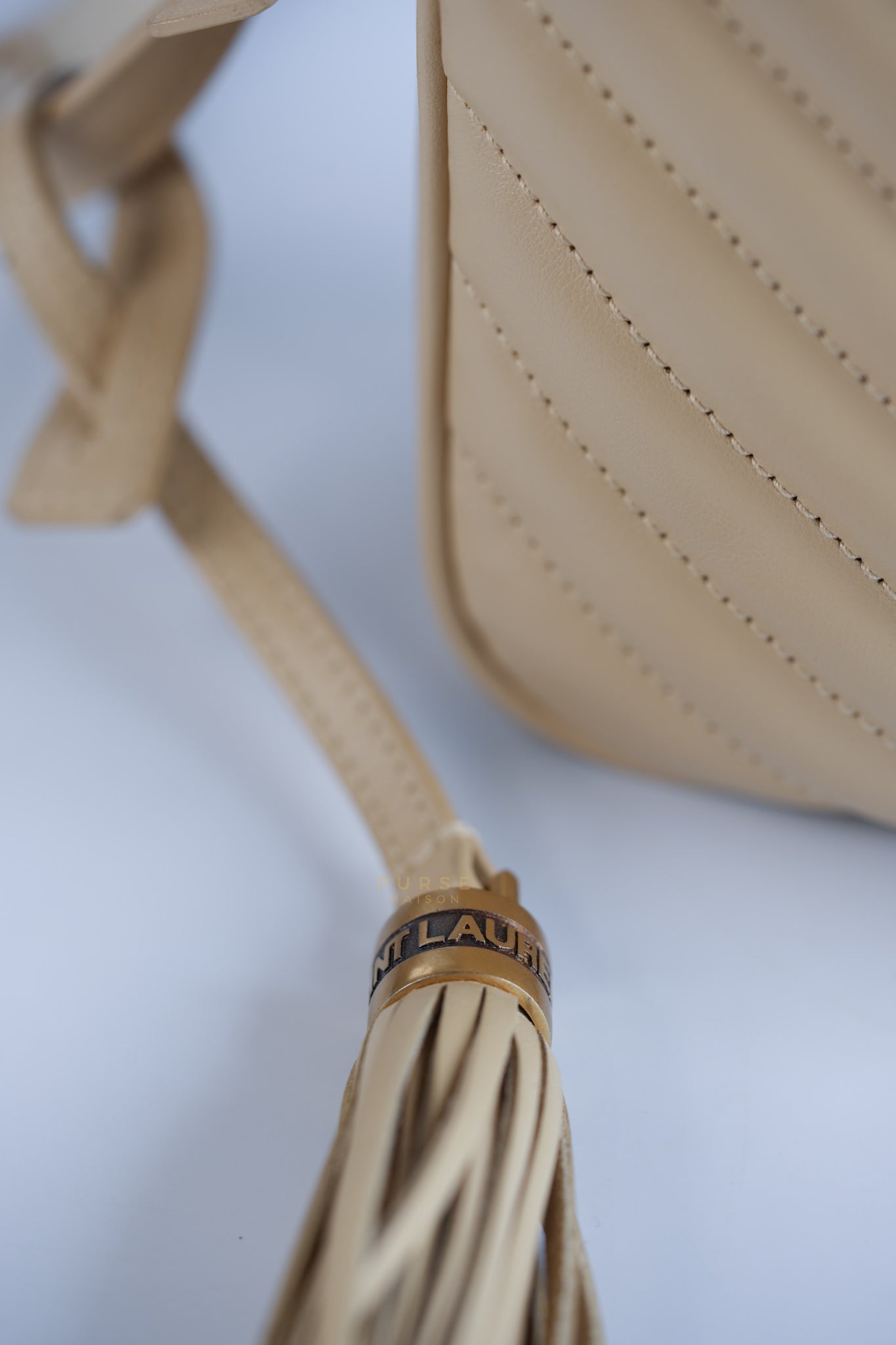 Lou Camera Bag in Cream Quilted Leather | Purse Maison Luxury Bags Shop