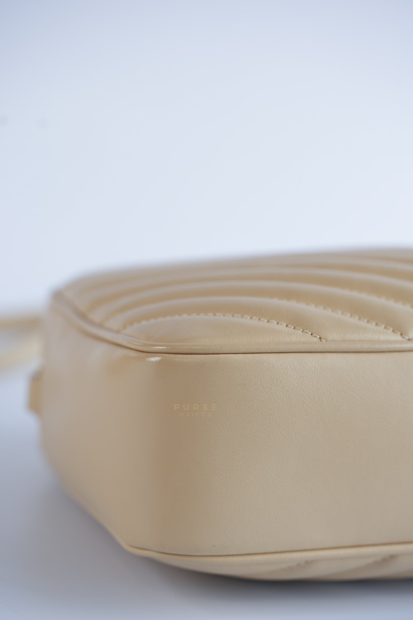 Lou Camera Bag in Cream Quilted Leather | Purse Maison Luxury Bags Shop