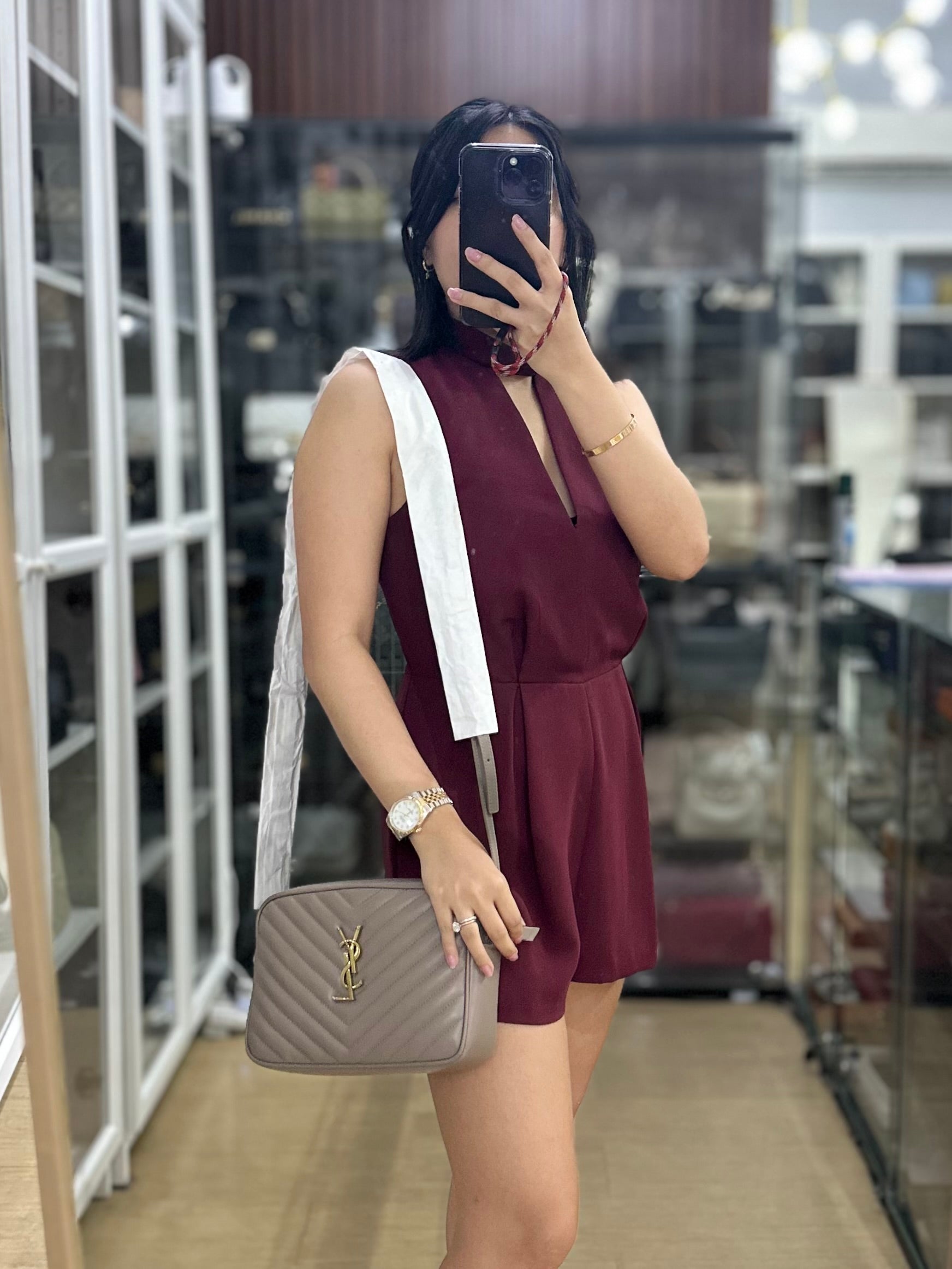 Lou Camera Bag in Gray Quilted Leather | Purse Maison 