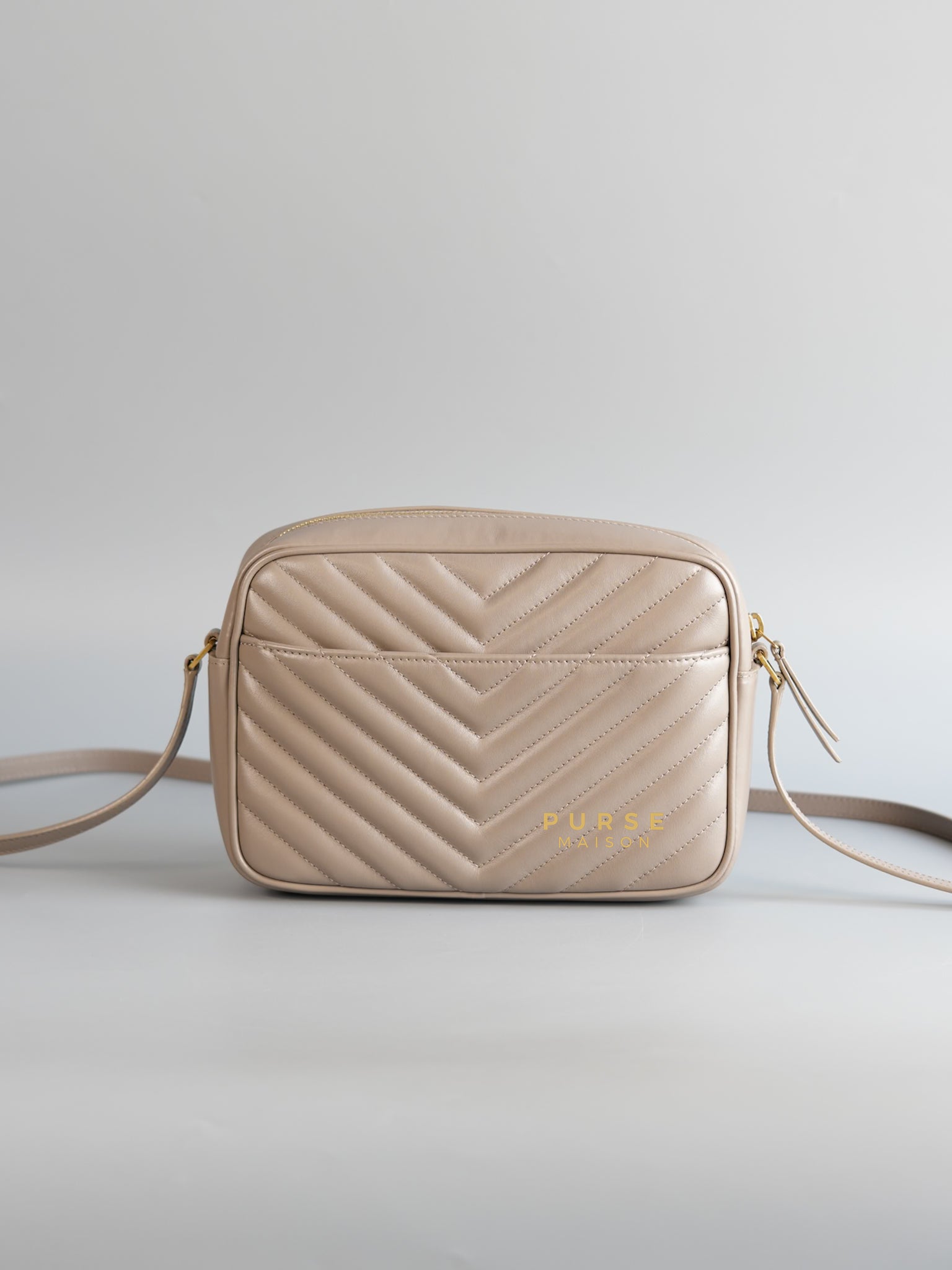 Lou Camera Bag in Gray Quilted Leather | Purse Maison Luxury Bags Shop