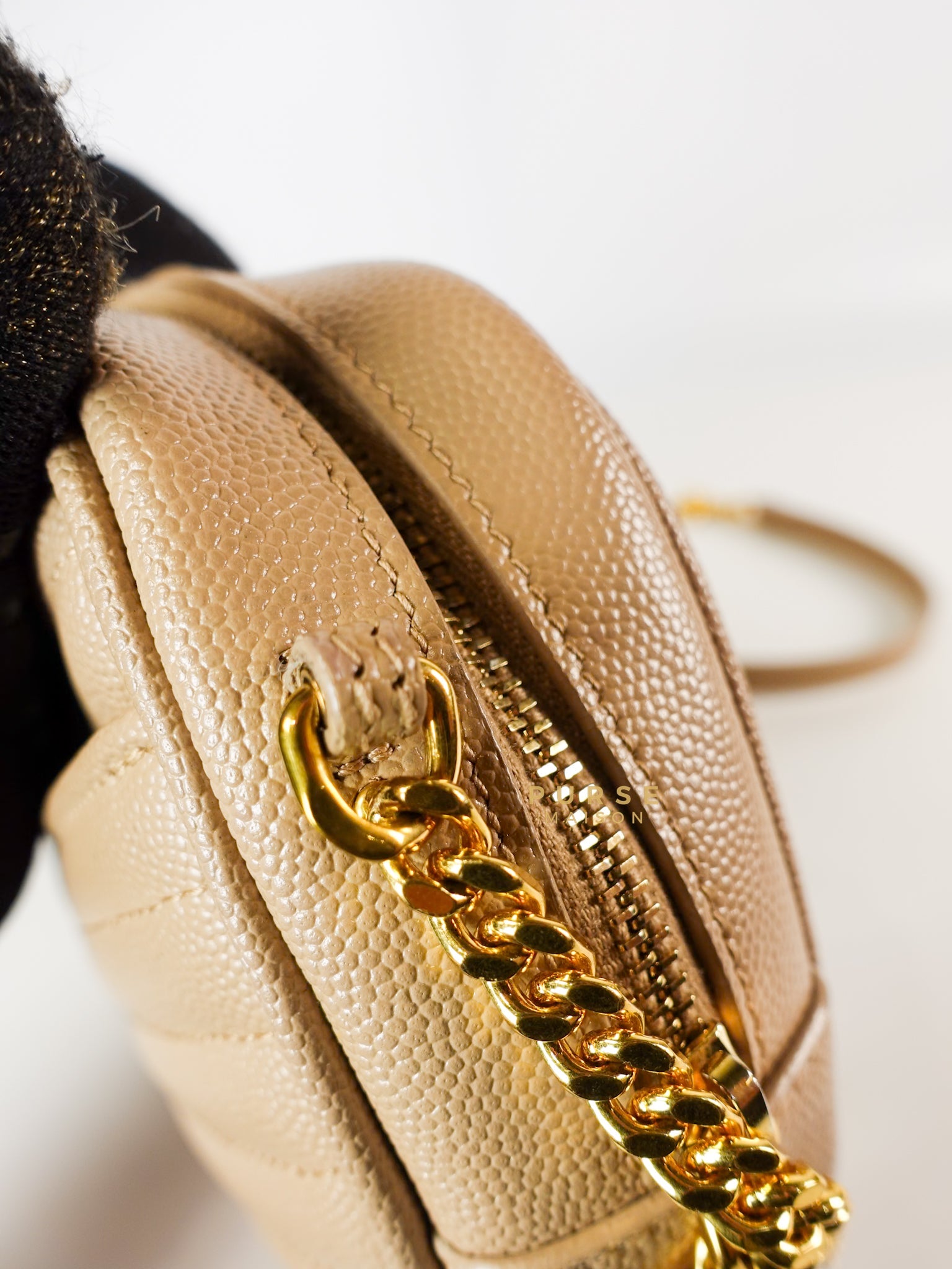 Lou Mini Beige Chain Bag Gold Hardware | Purse Maison Luxury Bags Shop