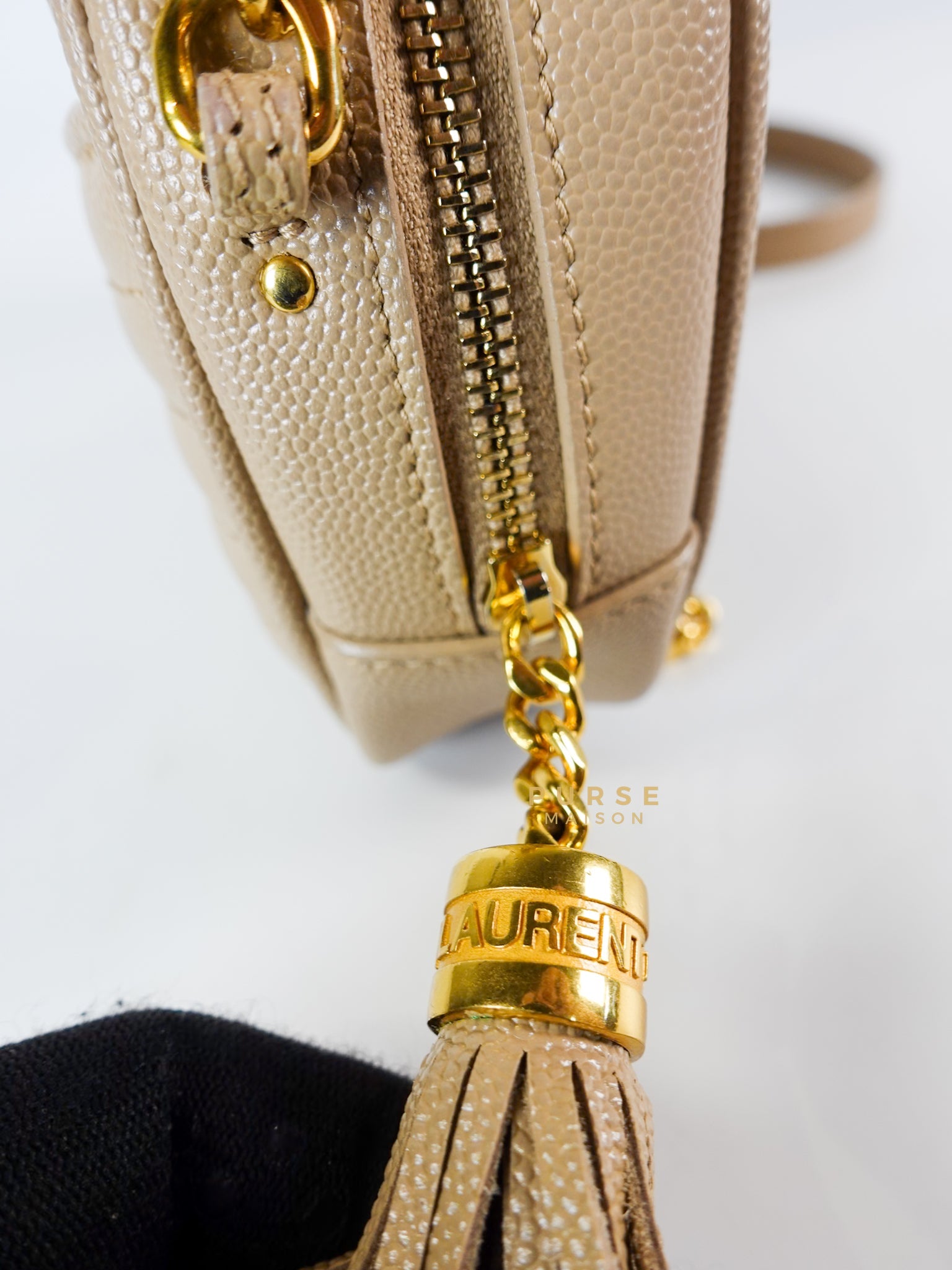 Lou Mini Beige Chain Bag Gold Hardware | Purse Maison Luxury Bags Shop