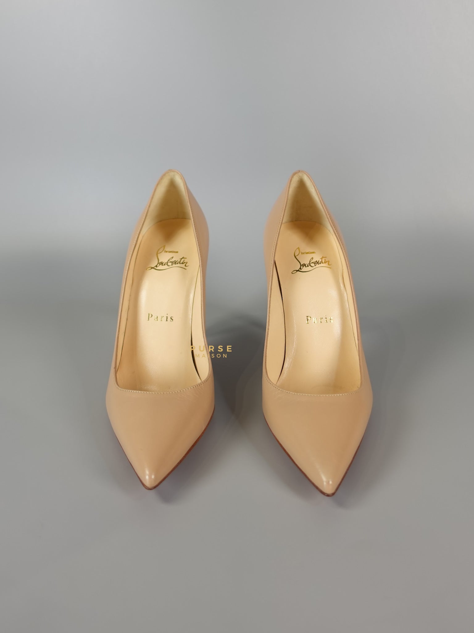Louboutin So Kate Beige Leather Heels (Size