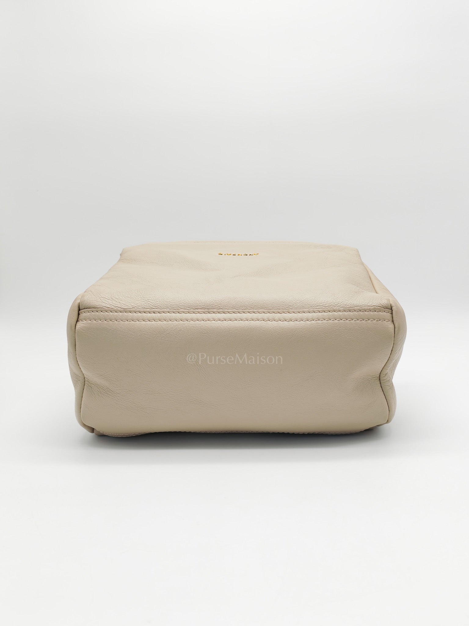 Pandora Bag Small in Beige Calfskin Leather & Gold Hardware