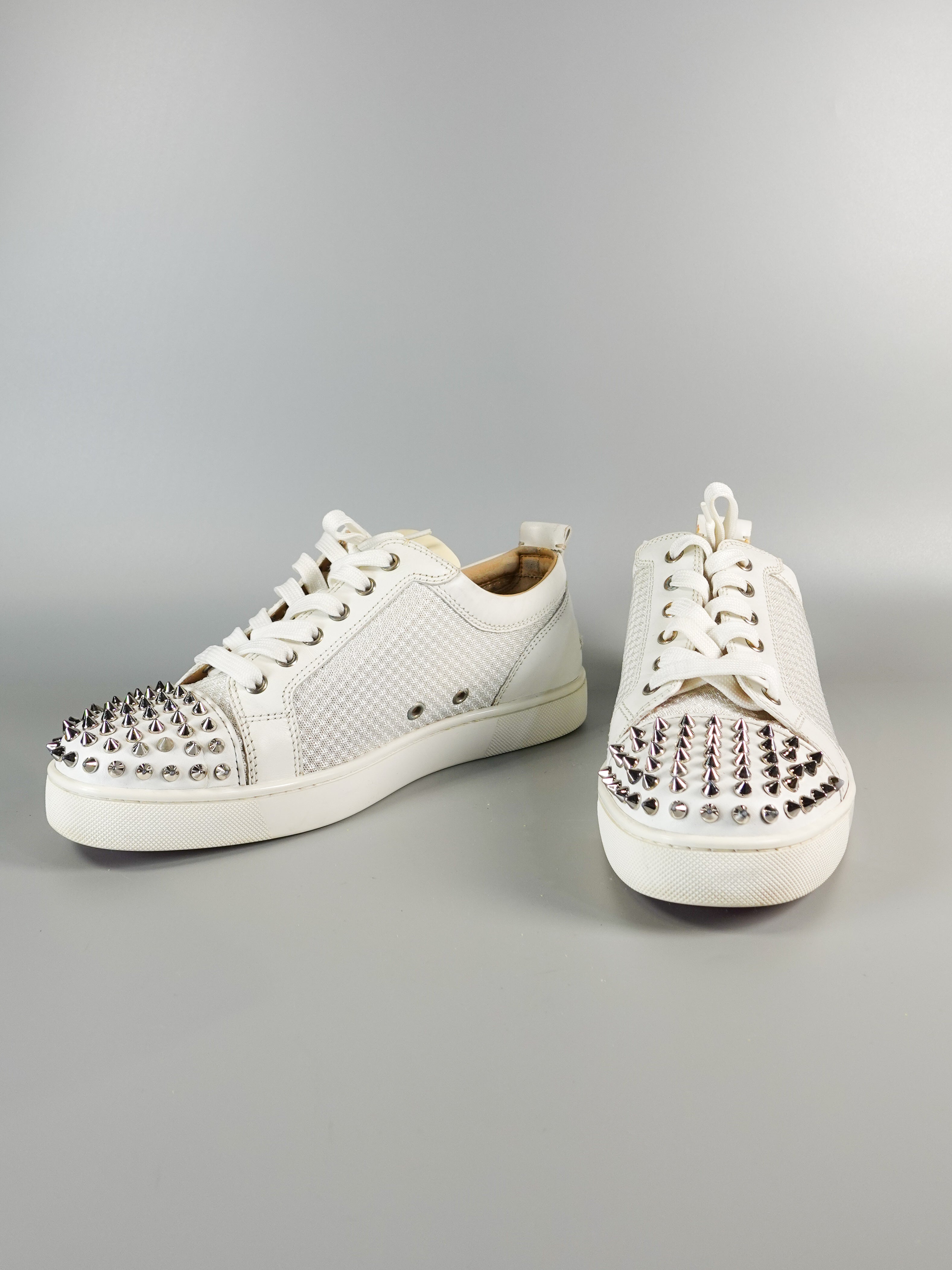 Louis Junior Version Spikes White Mesh Calf Sneakers Size