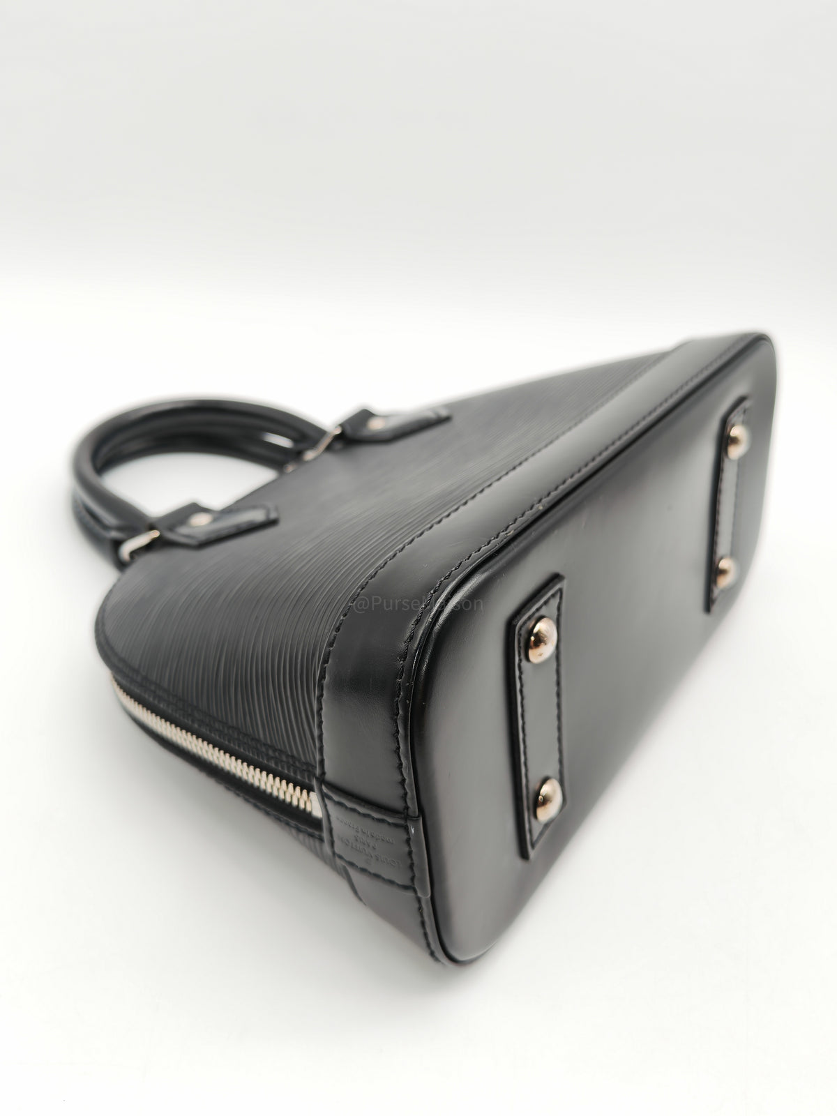 Louis Vuitton Alma BB in Black Epi Leather Silver Hardware (Date Code: AA1139) | Purse Maison Luxury Bags Shop