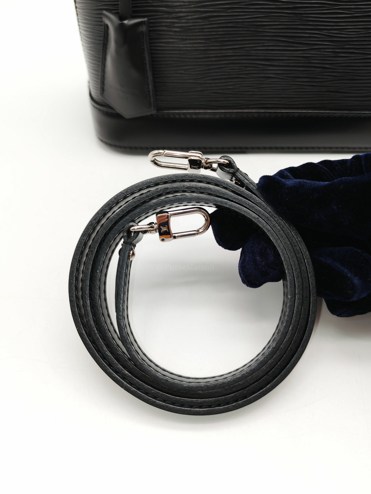 Louis Vuitton Alma BB in Black Epi Leather Silver Hardware (Date Code: AA1139) | Purse Maison Luxury Bags Shop
