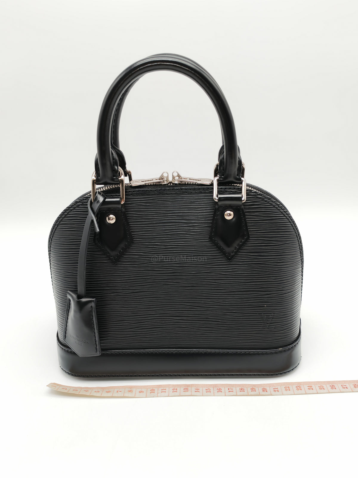 Louis Vuitton Alma BB in Black Epi Leather Silver Hardware (Date Code: AA1139) | Purse Maison Luxury Bags Shop